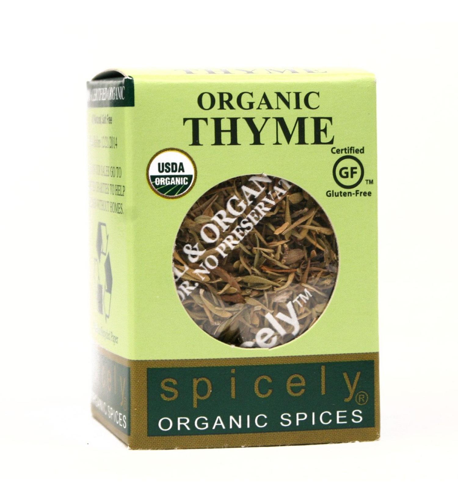 Spicely Organic Thyme 0.10 oz - Gluten-Free EcoBox | Premium Culinary Spice - Buy Online on GoSupps.com