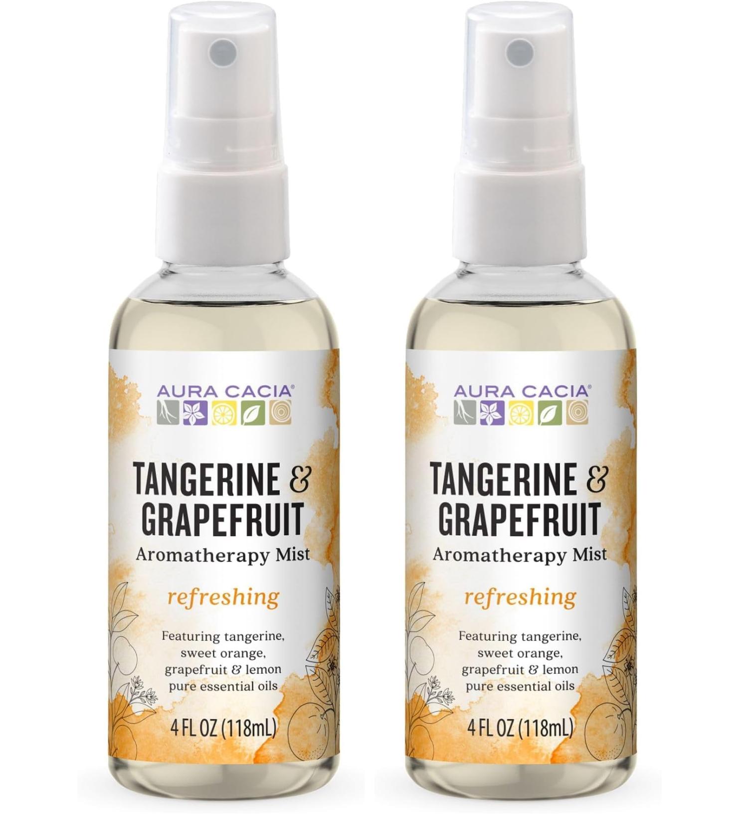 Aura Cacia Tangerine & Grapefruit Aromatherapy Mist 4 fl. oz. (Pack of 2) - Buy Online on GoSupps.com