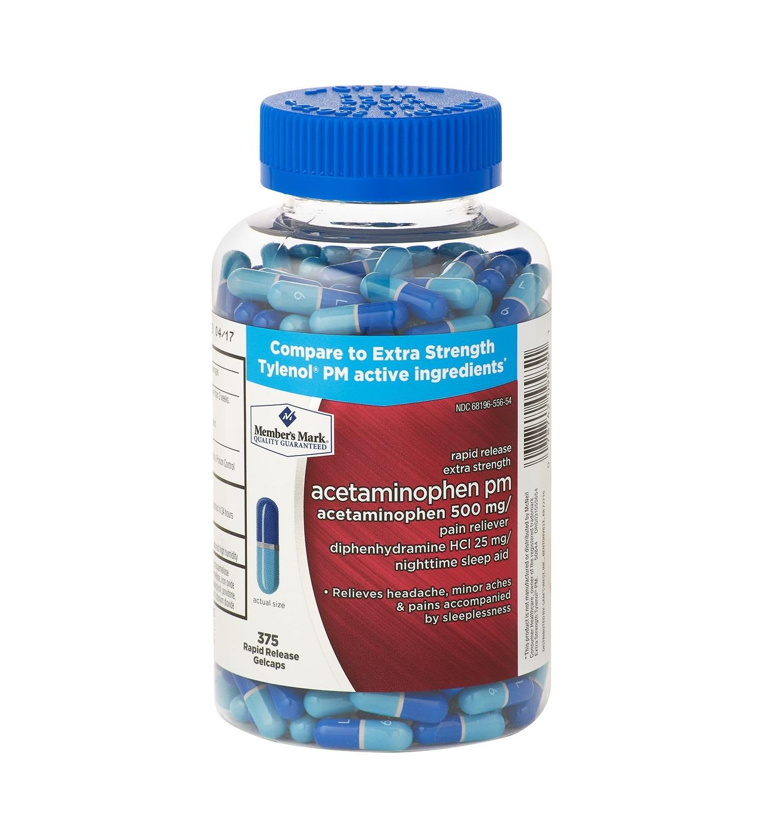 Member's Mark Acetaminophen PM Gelcaps - 375 ct.