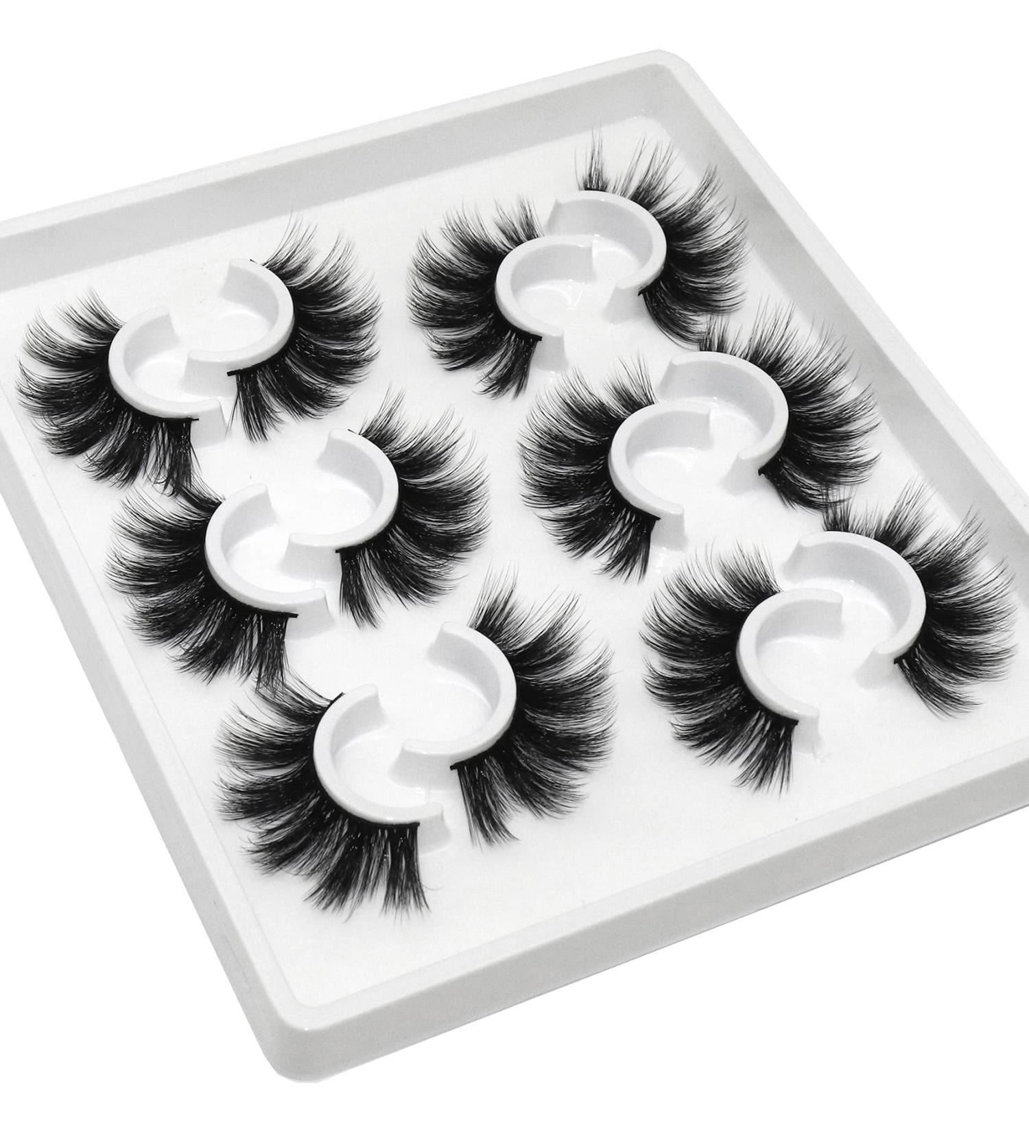 Luxurious Losha Lashes: 6 Pairs 20mm Fluffy False Eyelashes for Women - Dramatic Faux Mink Strip 5D Lashes Pack for Gorgeous Eye Makeup - Buy Online on GoSupps.com