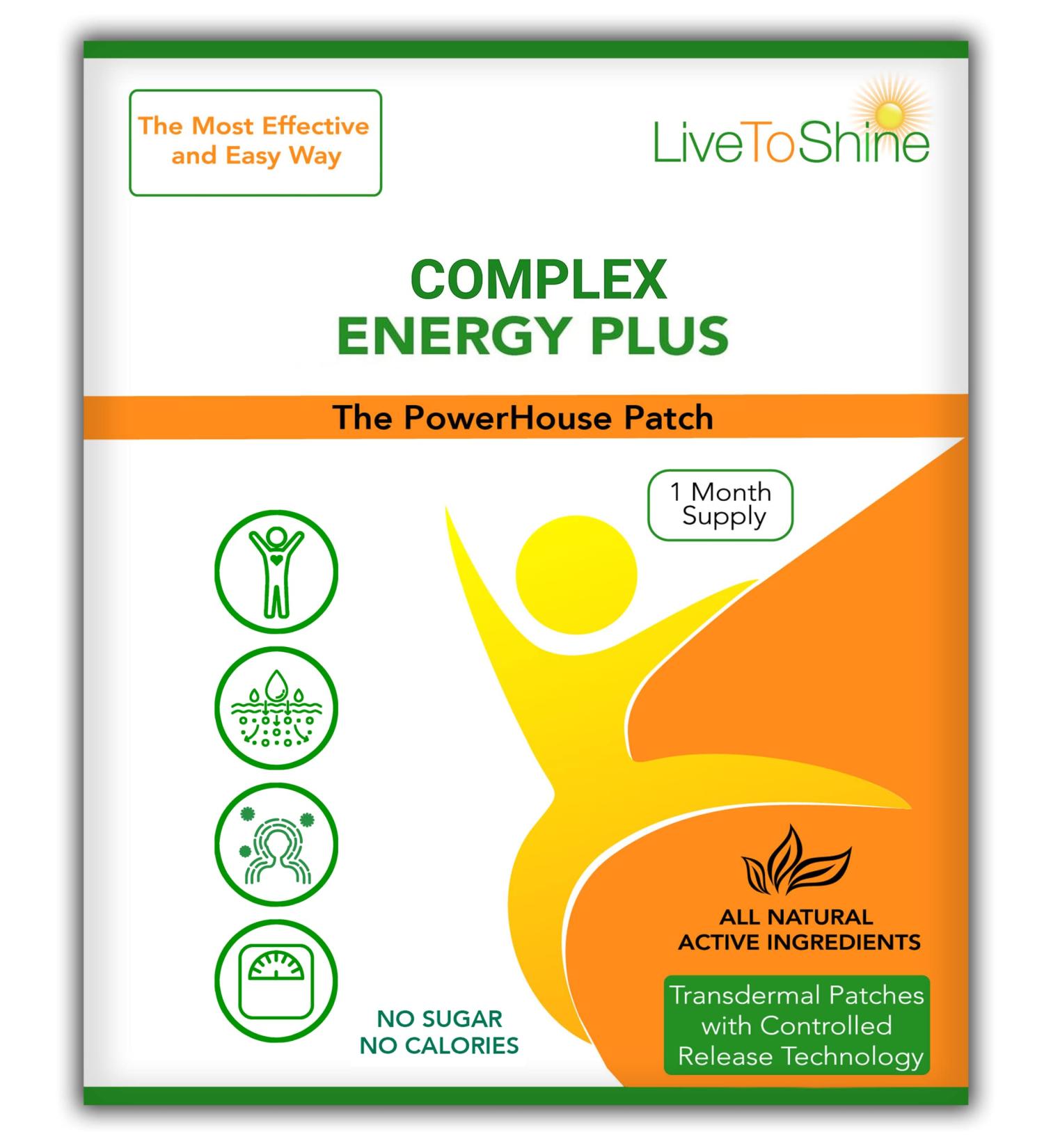 Live To Shine Energy Be Patch - Natural Ingredients for Energy, Alertness, and Wellbeing | USA Made - Buy Online on GoSupps.com