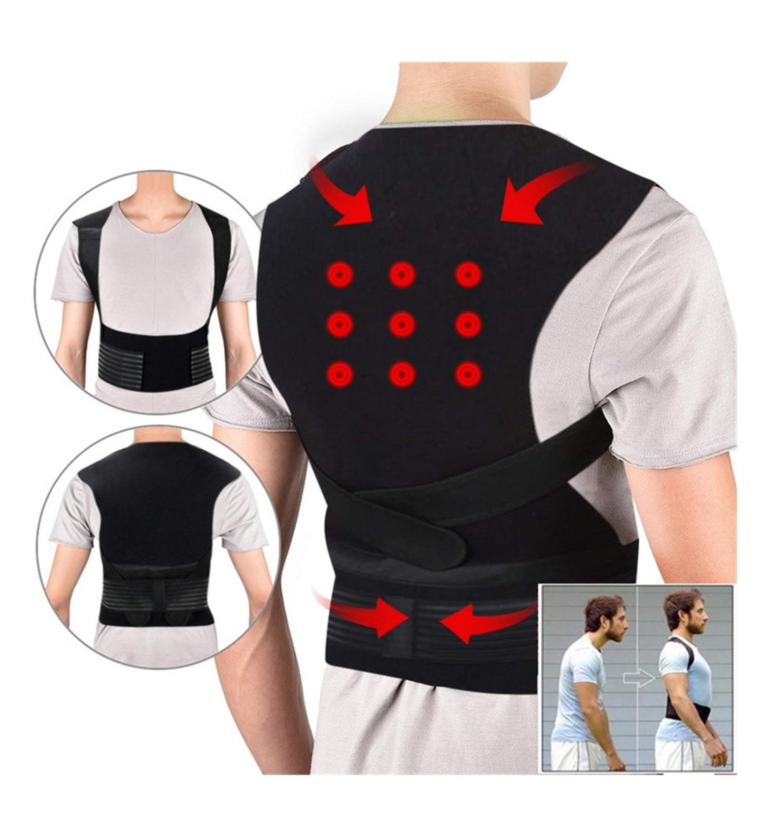 Derbut Turmaline Self-Warming Magnetic Therapy Posture Corrector - Back & Lumbar Support Belt for Pain Relief | Black Size Medium & XL - Buy Online on GoSupps.com
