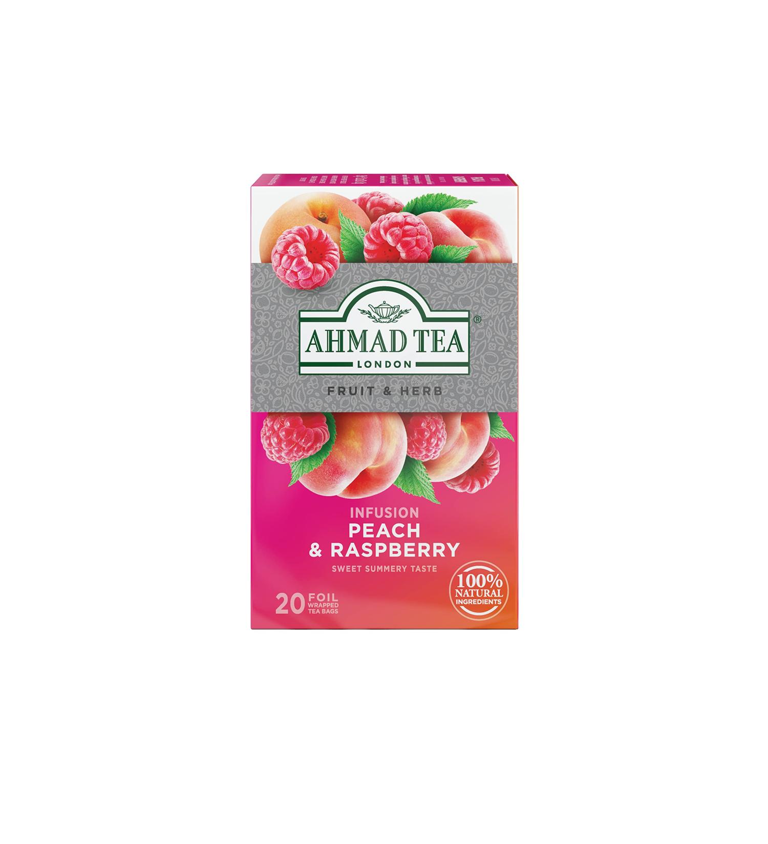 Ahmad Tea Peach & Raspberry Infusion - 20 Teabag Peach 20 Count (Pack of 1) - Buy Online on GoSupps.com