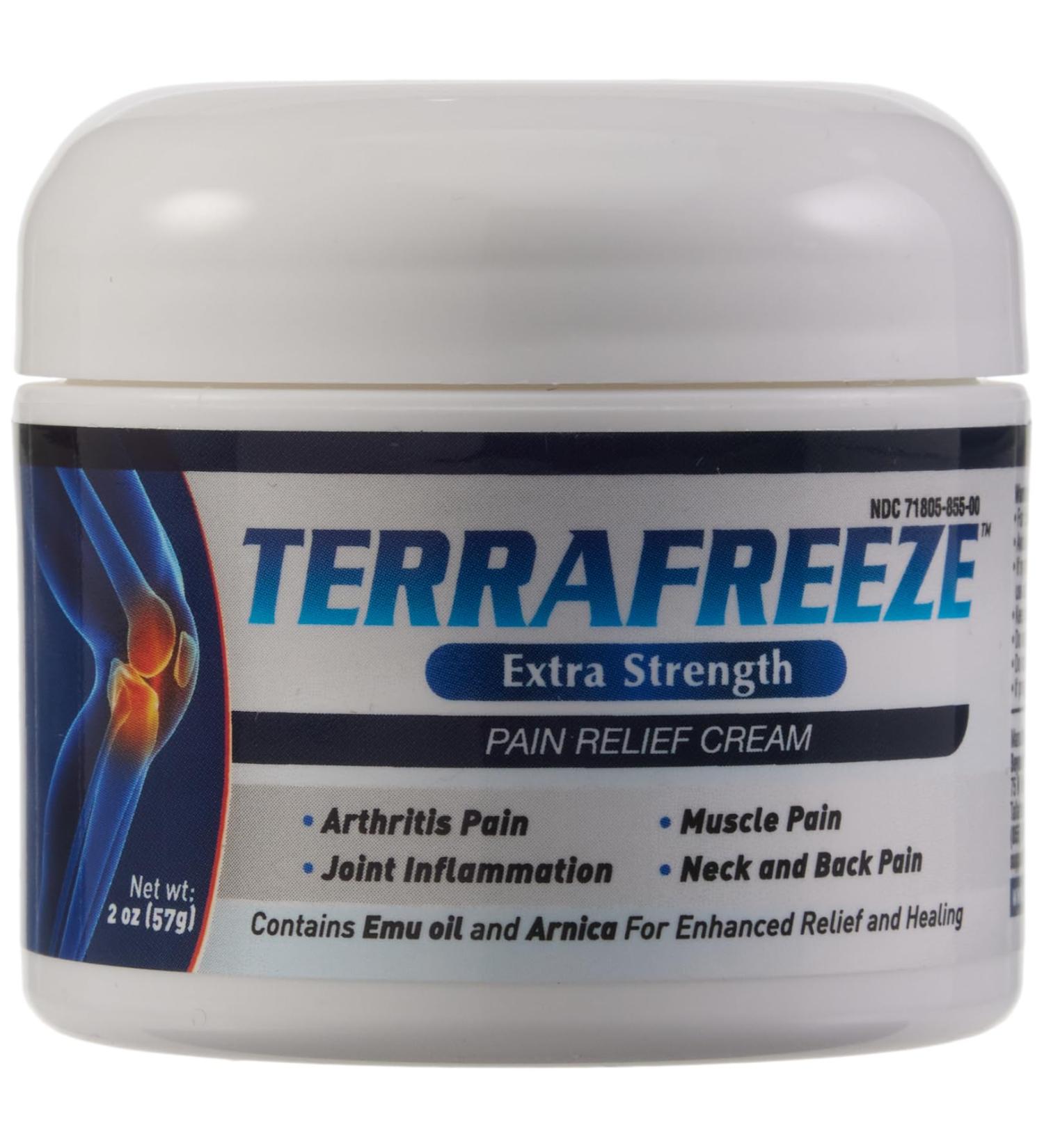 Terrafreeze Extra Strength Pain Relief Cream with Arnica & Emu Oil Effective Joint & Muscle Recovery for Back Neck & Shoulder Pain | Shop Worldwide - Buy Online on GoSupps.com