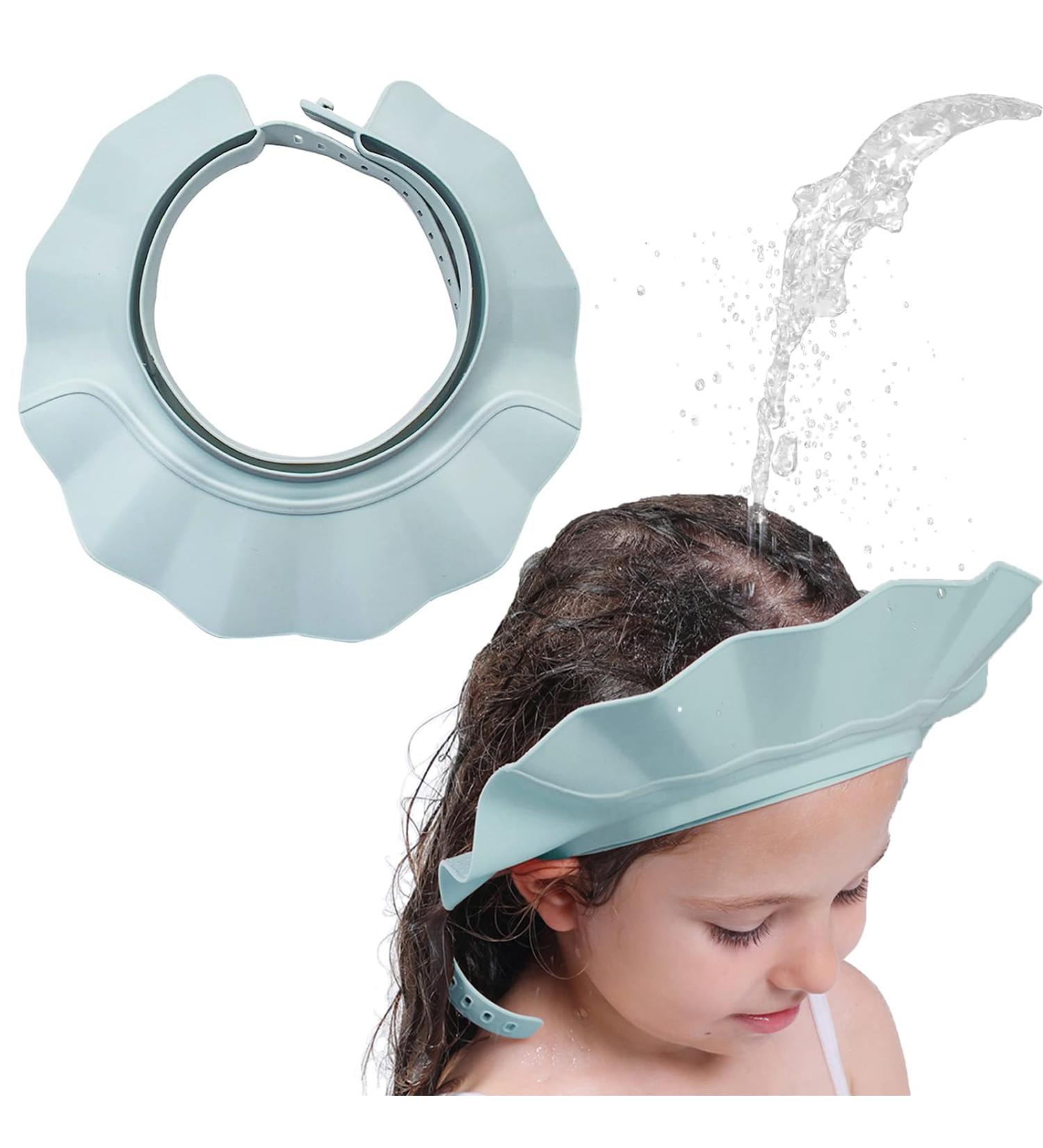 Baby Shower Cap Kids Shower Caps Shield Adjustable Hair Washing Shampoo Shield Baby Visor for Eyes Ears and Face (Blue a) - Buy Online on GoSupps.com
