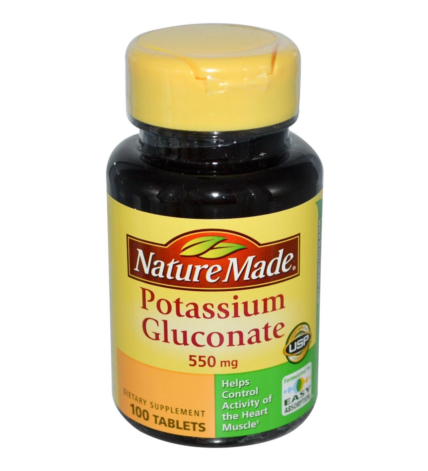 Nature Made Potassium Gluconate 550 mg 100 Tablets - 2pc