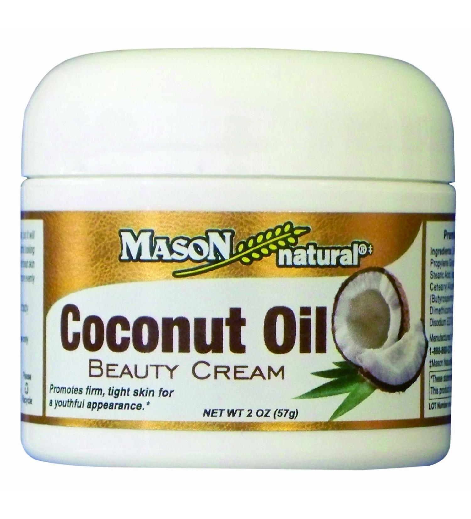 MASON natural Coconut Oil Beauty Cream 2 Ounce (Pack of 2) Coconut Oil 2 Ounce (Pack of 2)