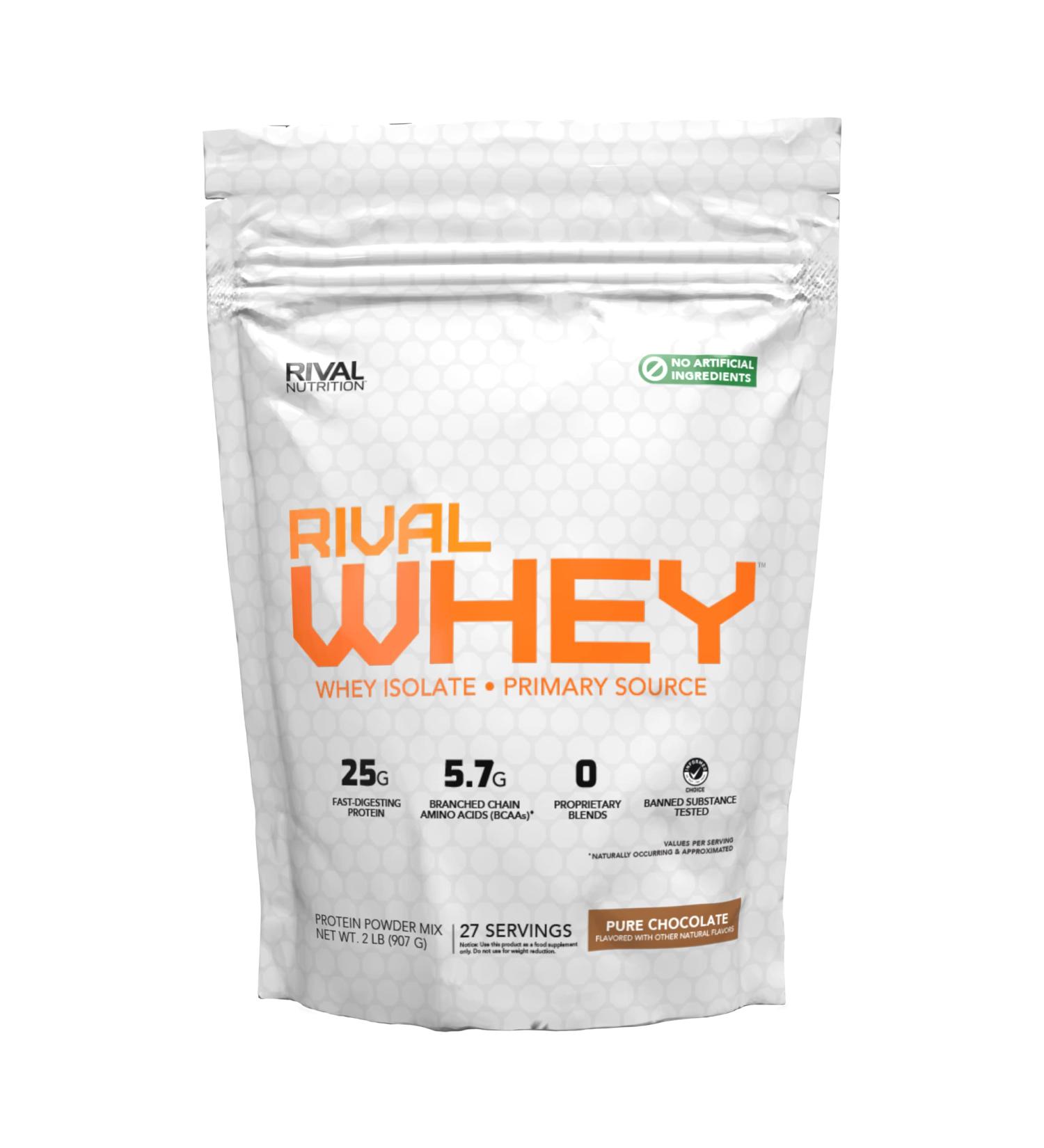 Naturally Flavored Rival Whey - Pure Chocolate 2lb | Premium Protein Supplement | Fast International Shipping - Buy Online on GoSupps.com
