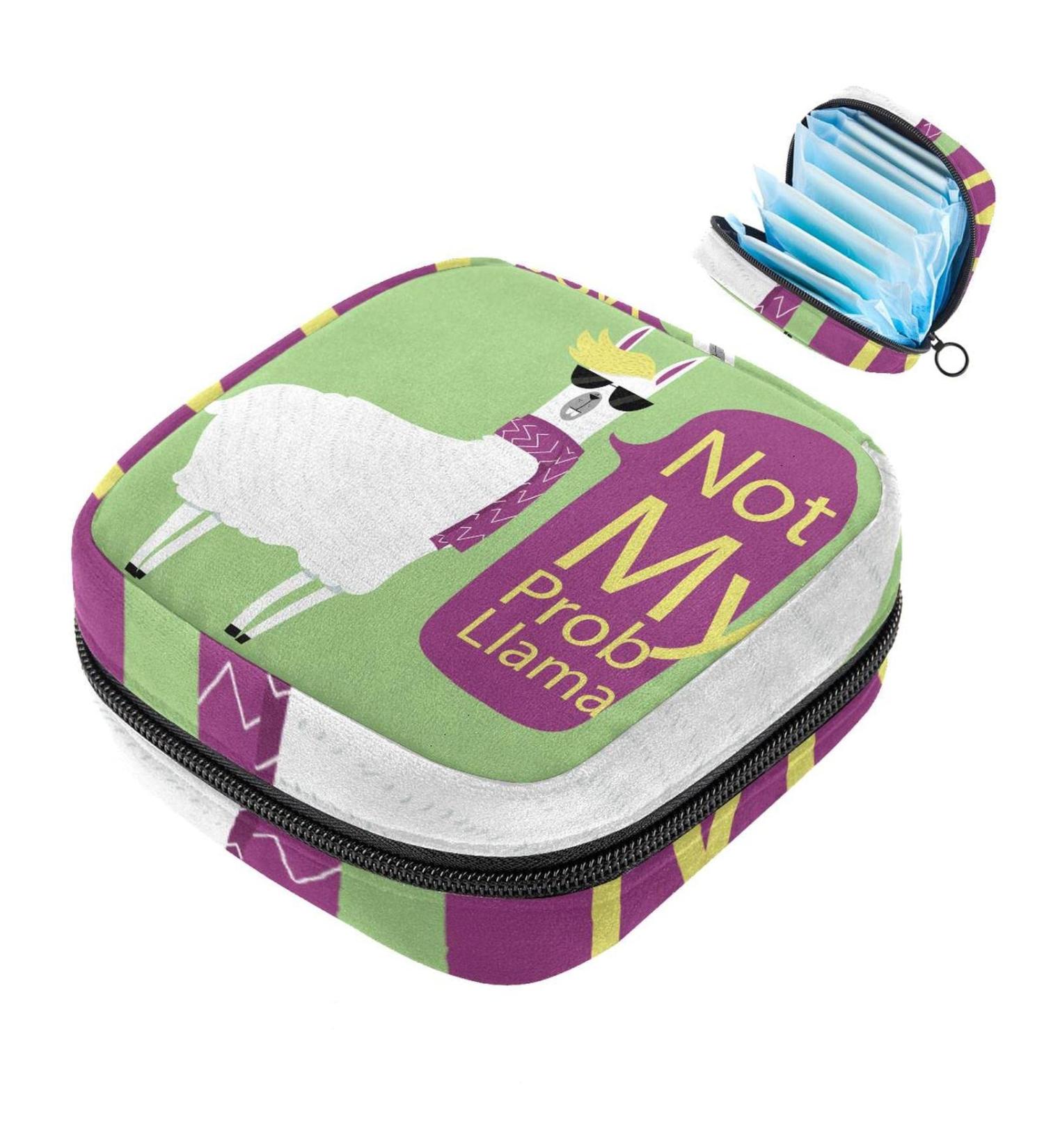 Women s Travel Tapes Storage Bag - Menstrual Cup Pocket & Makeup Organizer - Cute Alpaca Design - Big Capacity for Girls - Buy Online on GoSupps.com