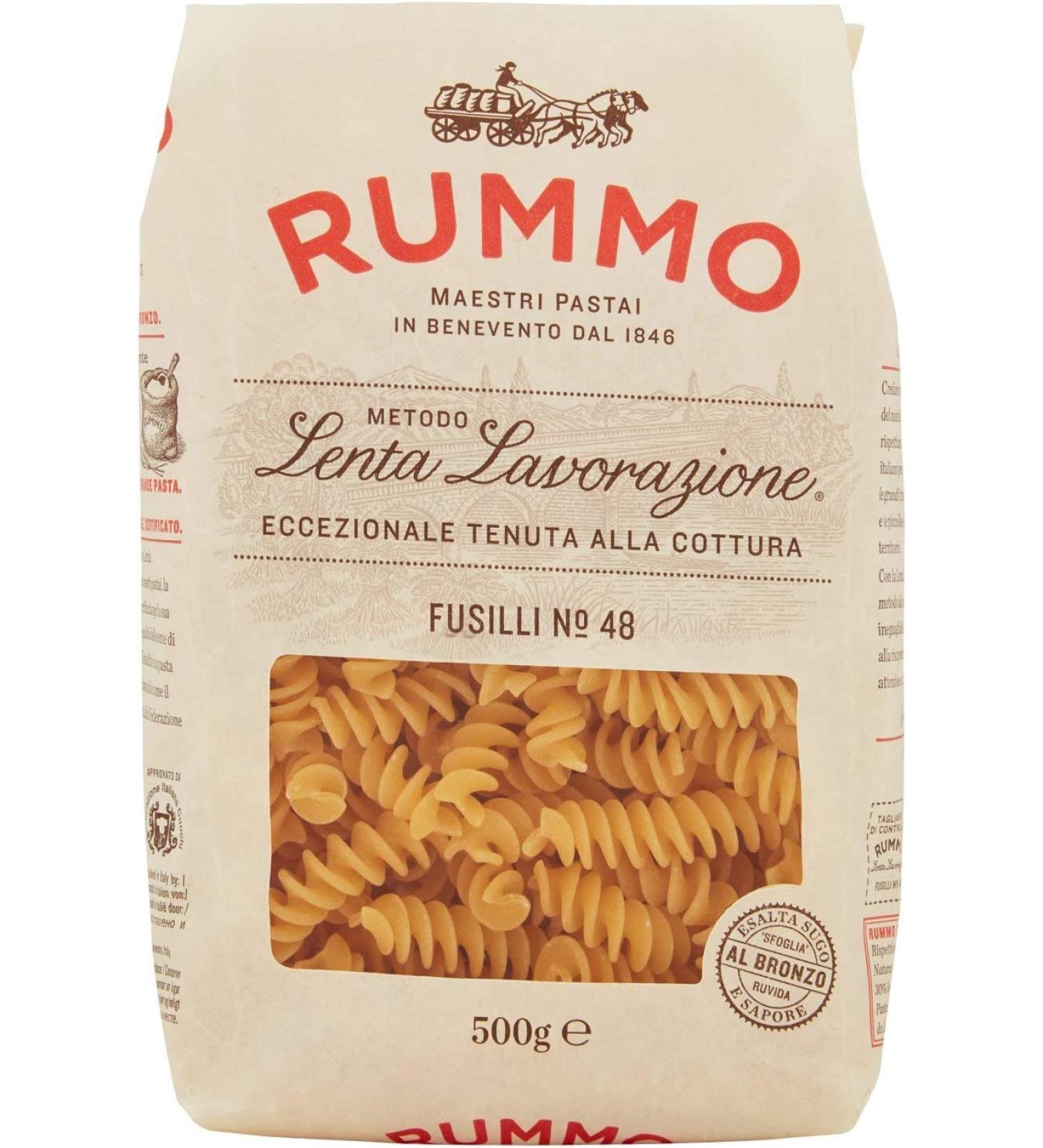  Italian Gourmet E.R. Rummo Fusilli No. 48 Durum Wheat Semolina Pasta 500g + Italian Gourmet Tomato Pulp Box 400g - Buy Online on GoSupps.com