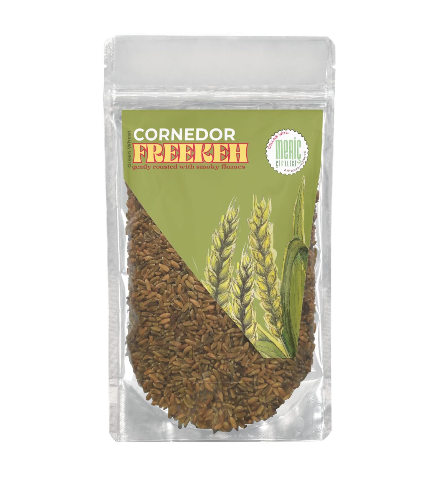 CORNEDOR Freekeh Roasted Green Wheat 500 grams Eastern Mediterranean Superfood Source of protein and rich in fiber Suitable for vegans & vegetarians - Buy Online on GoSupps.com