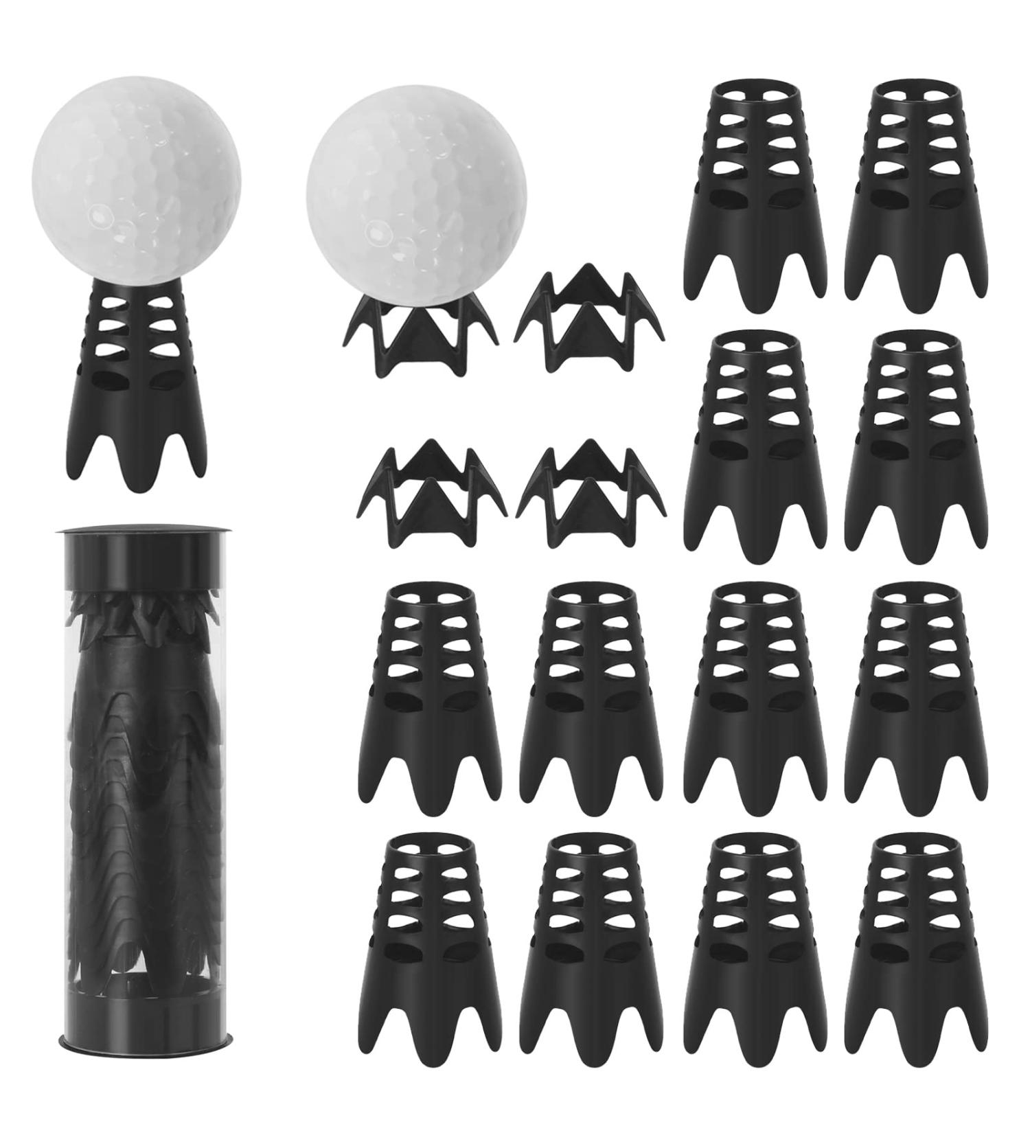 Vefungyan 18pcs Golf Tees for Indoor Training & Driving Range Practice - Black Plastic Tees for Winter Golf Simulator Mats - Buy Online on GoSupps.com