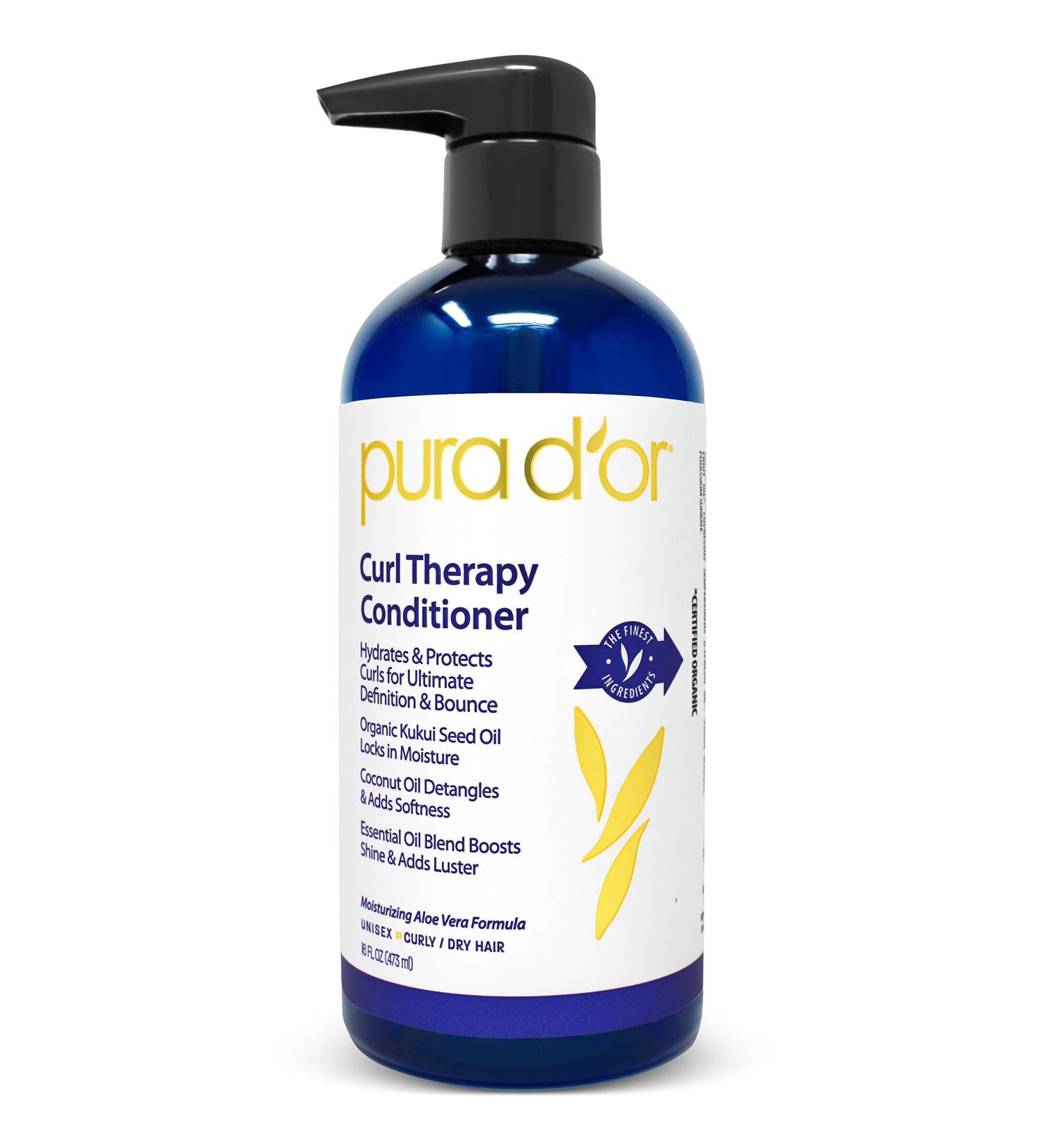 Pura D'or Curl Therapy Conditioner 16 fl oz - Hydrating & Nourishing Formula for Curly Hair - Buy Online on GoSupps.com