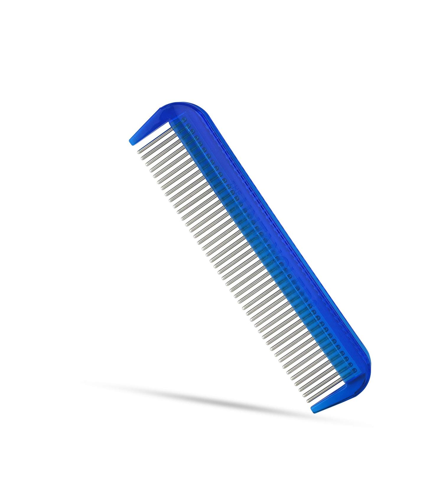 Cat Comb with Silky Smooth Rotating Teeth- Clears mats Gently and Easily (5" has Ultra fine Spaced Teeth 7" Dual-Spaced Teeth) 5" Blue