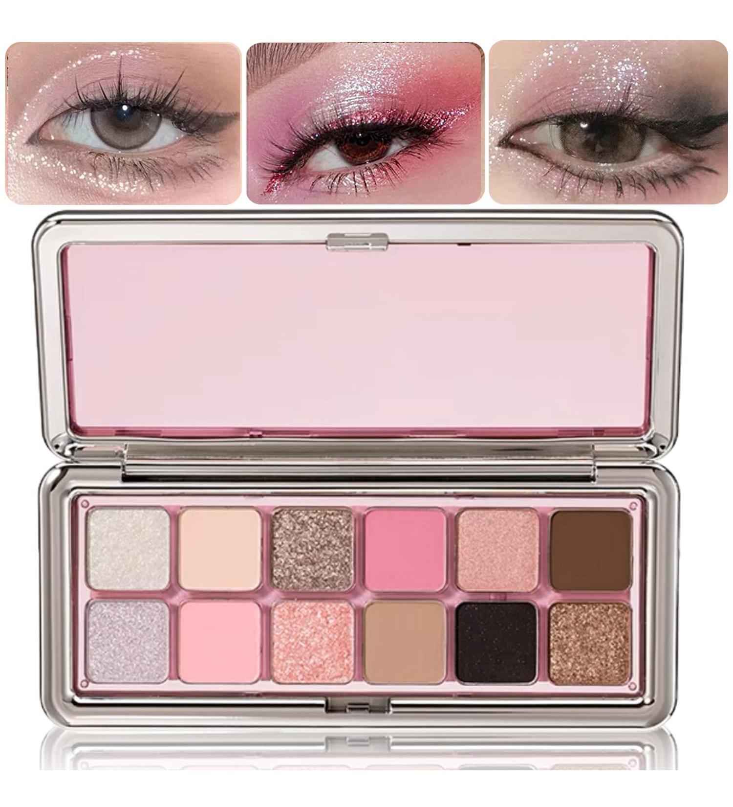 Sulily 12 Colors Matte Nude Eyeshadow Palette for Older Women - High Pigmented, Long Lasting, Ultra Blendable | 01 Pink Ink & Dragon Fruit Shades - Buy Online on GoSupps.com
