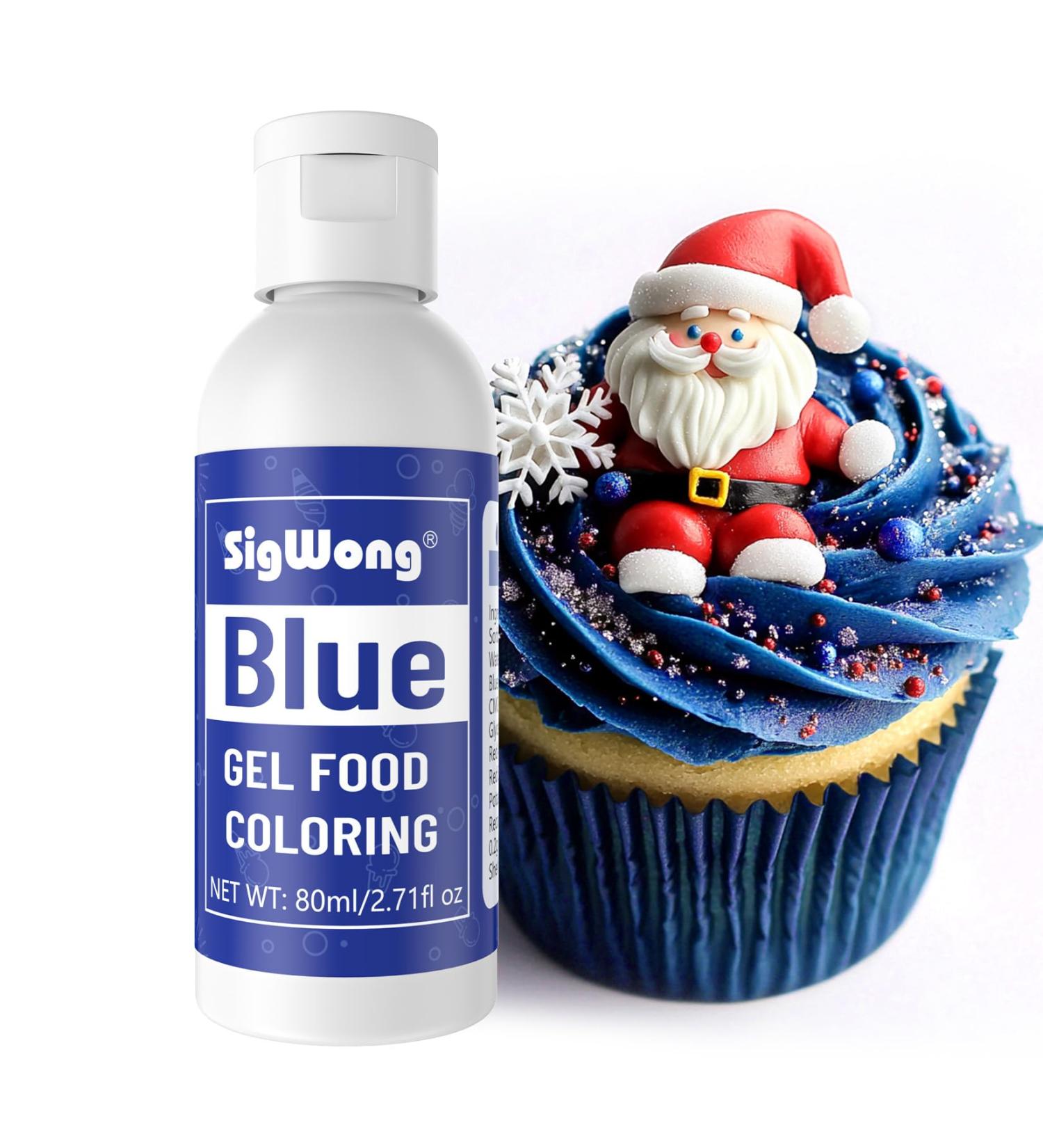 Gel Food Coloring - 80ml Blue Gel Based Food Dye Vibrant Tasteless Concentrated Food Coloring for Cake Cookie Decorating Easter Egg Icing Fondant Baking Macaron - 2.71 Fl.Oz Bottles (Christmas) - Buy Online on GoSupps.com