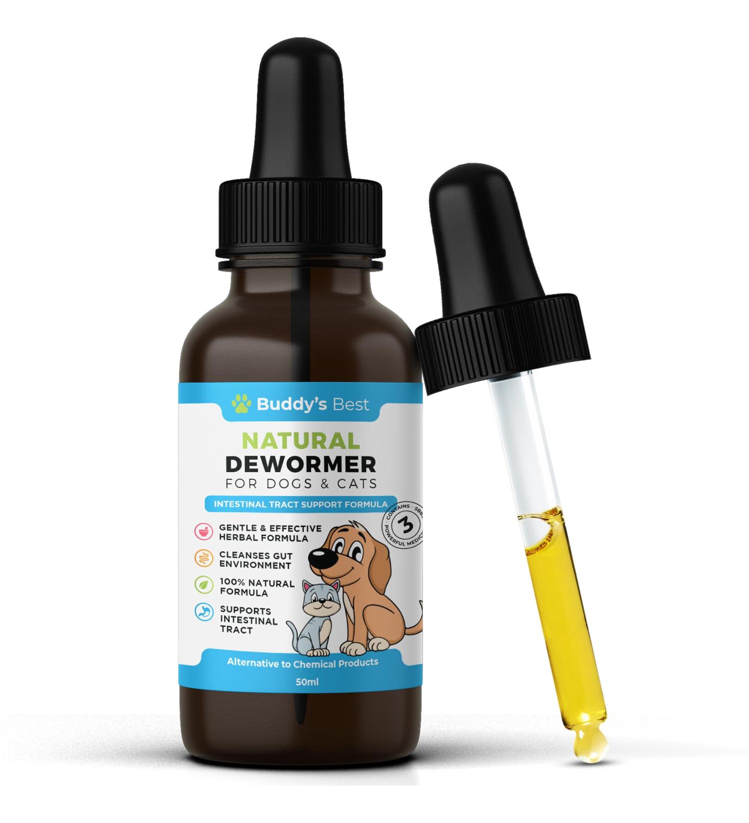 BUDDY'S BEST Natural Dewormer For Dogs & Cats | Intestinal Tract Support Formula - Buy Online on GoSupps.com