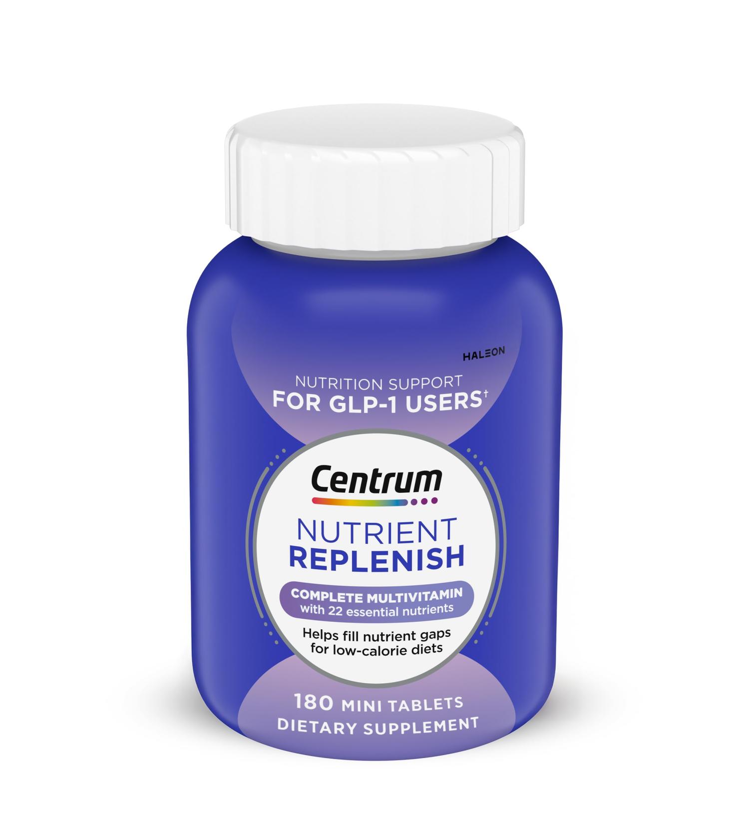 Centrum Nutrient Replenish GLP-1 Nutrition Support Multivitamin for Whole Body Health and Appearance - 180 Tablets 6 Month Supply - Buy Online on GoSupps.com