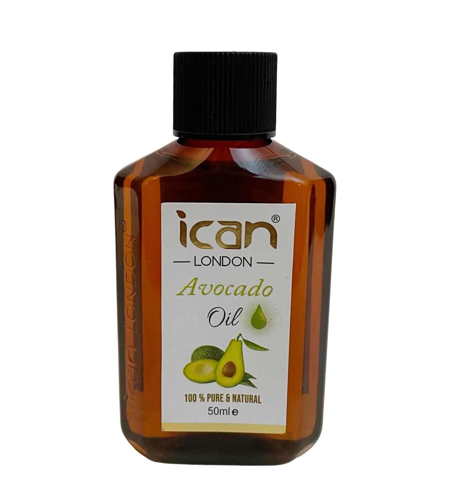 ican 100% pure & natural avocado oil for hair skin 50ml travel size