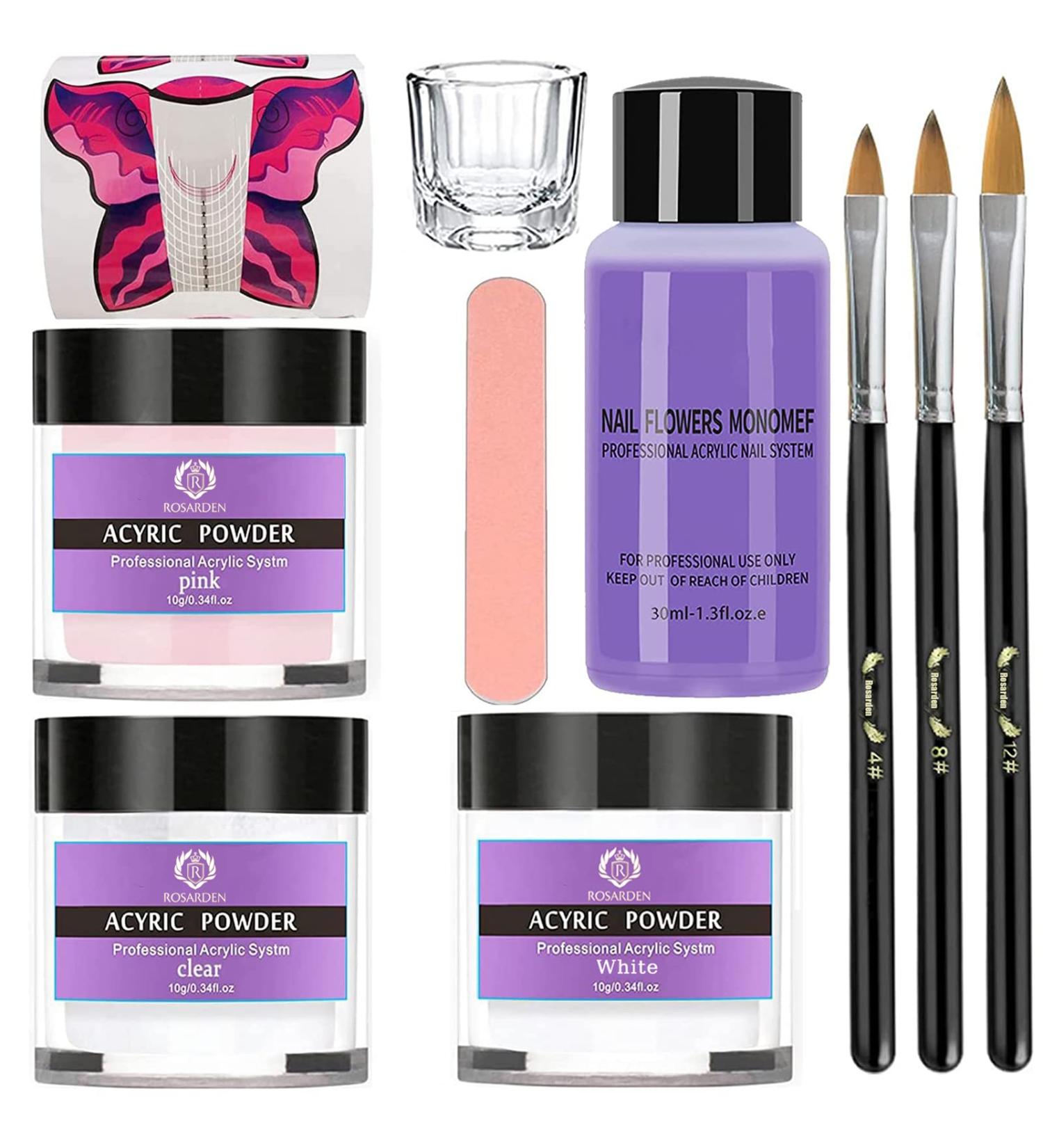 Colorful Acrylic Powder Set for Nail Extension - 3 Colors Acrylic Nail Kit 01 - Buy Online on GoSupps.com