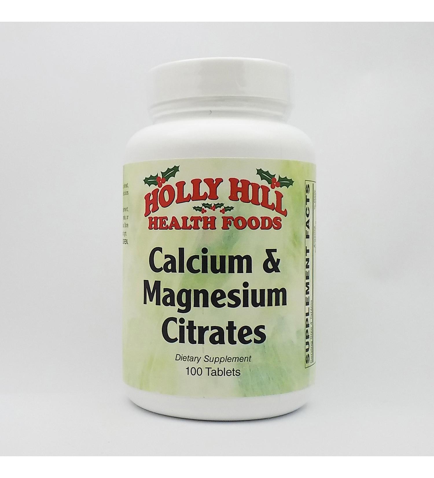 Holly Hill Health Foods Calcium & Magnesium Citrates - 100 Tablets - Buy Online on GoSupps.com