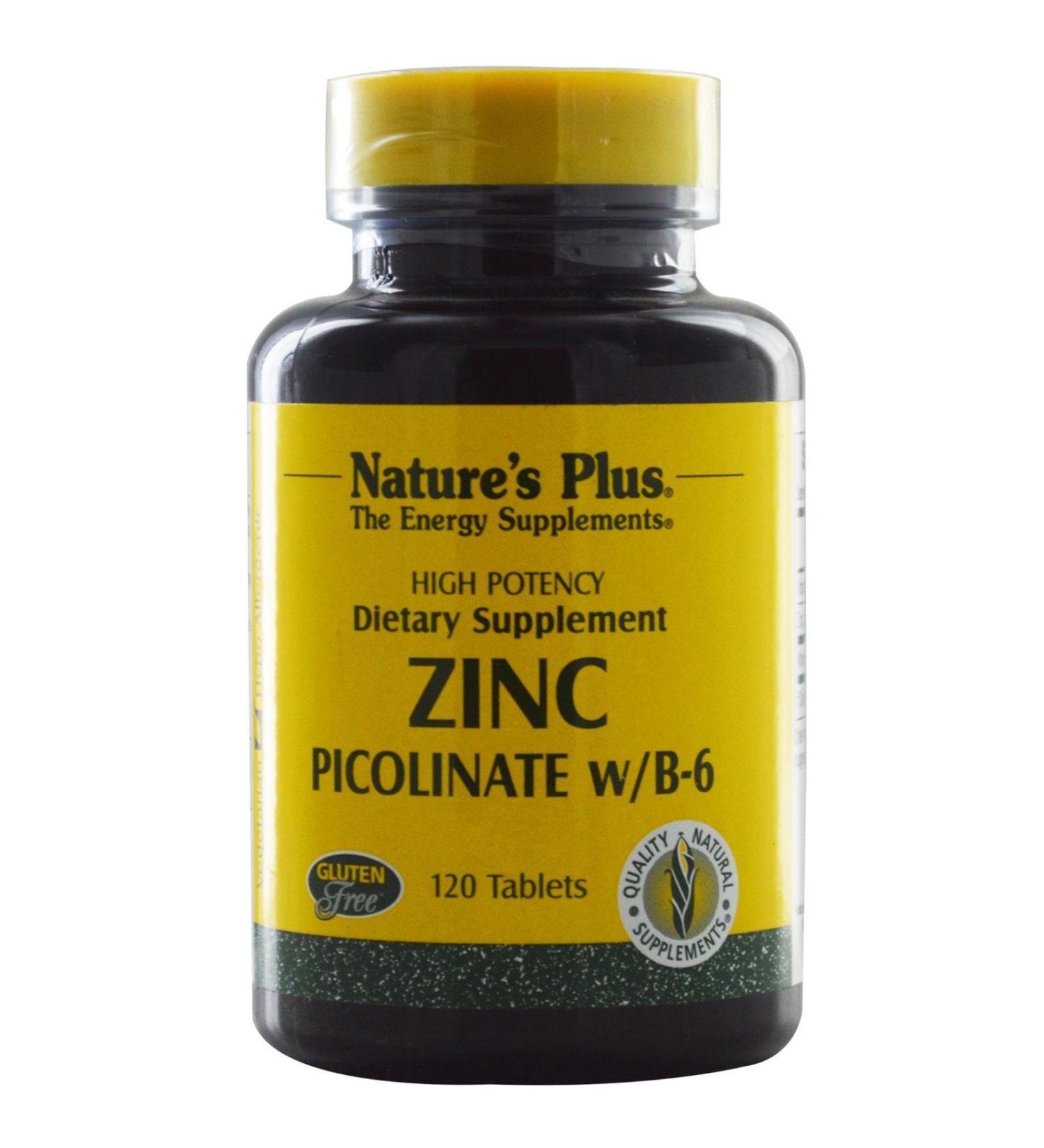 Nature's Plus Zinc Picolinate w/B-6 120 Tablets