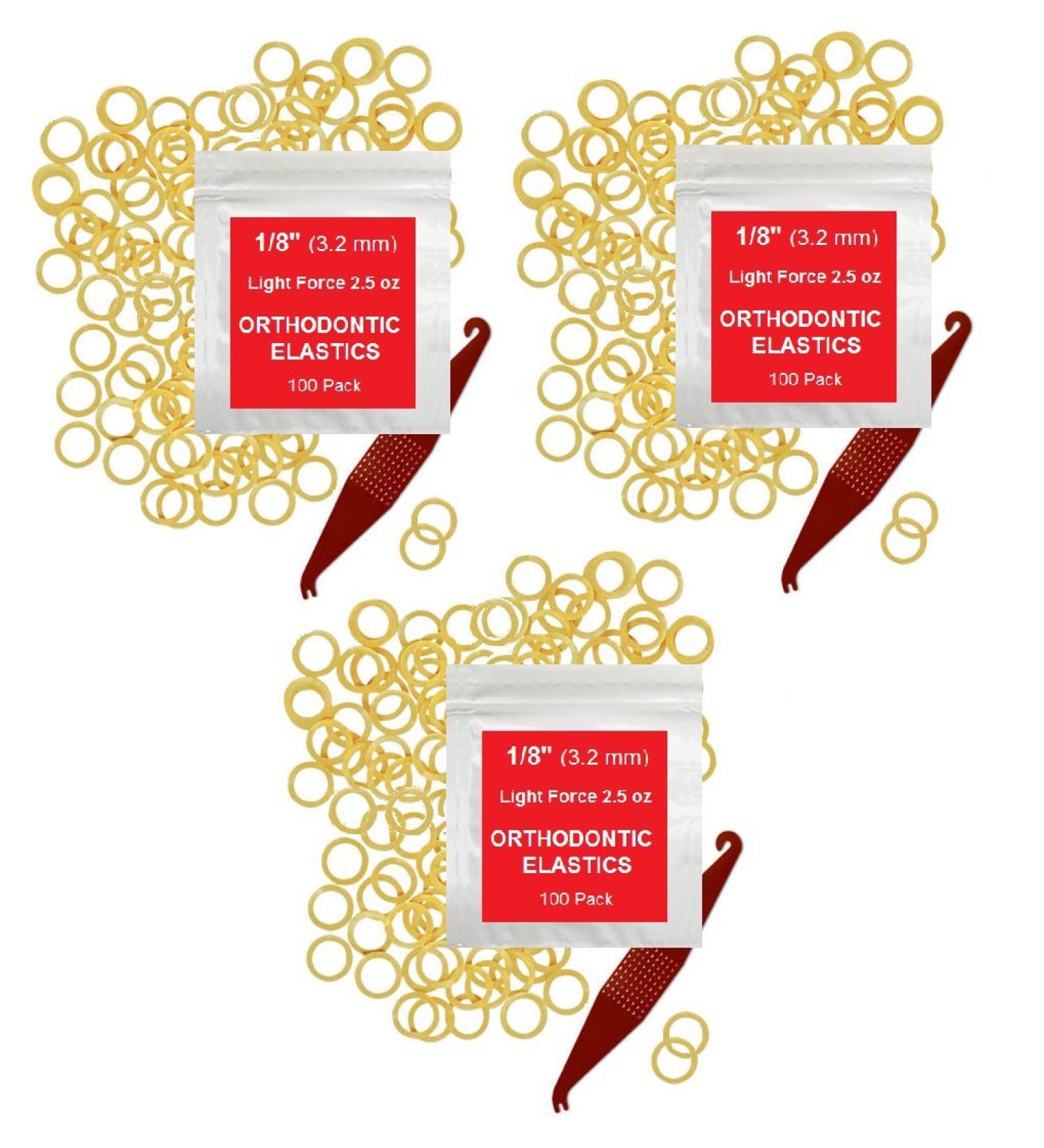 300 Pack 1/8 Inch Orthodontic Elastic Rubber Bands - Natural Light - Small Rubberbands for Braces, Dreadlocks, Hair Braids - Tooth Gap Fix with Free Elastic Placer - 2.5 oz - Buy Online on GoSupps.com