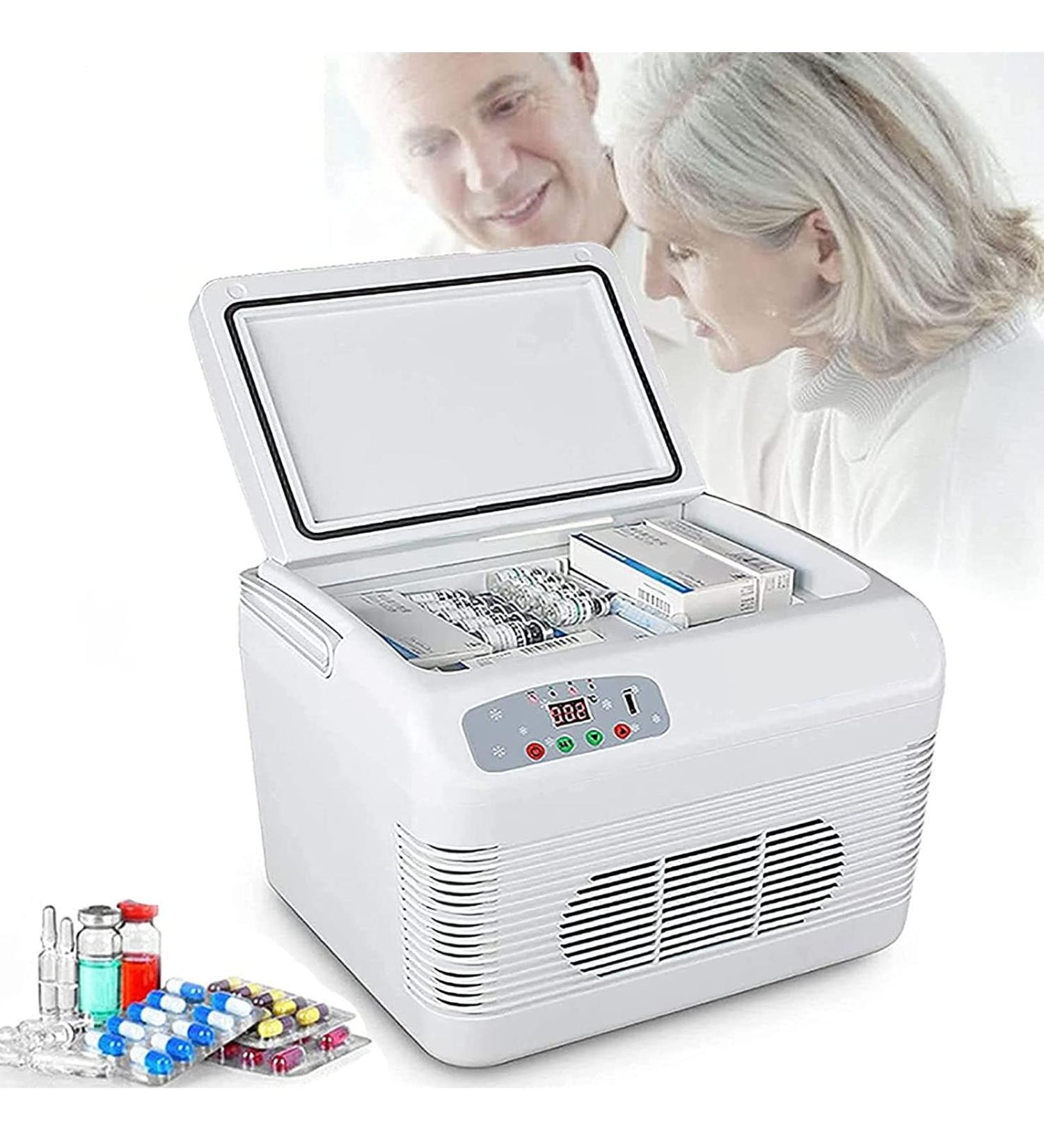 Medical Refrigerator Portable Insulin Cooler Case with 12L Large Capacity Intelligent Temperature Control 2 Charging Modes All-Aluminum Liner 14.2''*11''*12'' - Buy Online on GoSupps.com