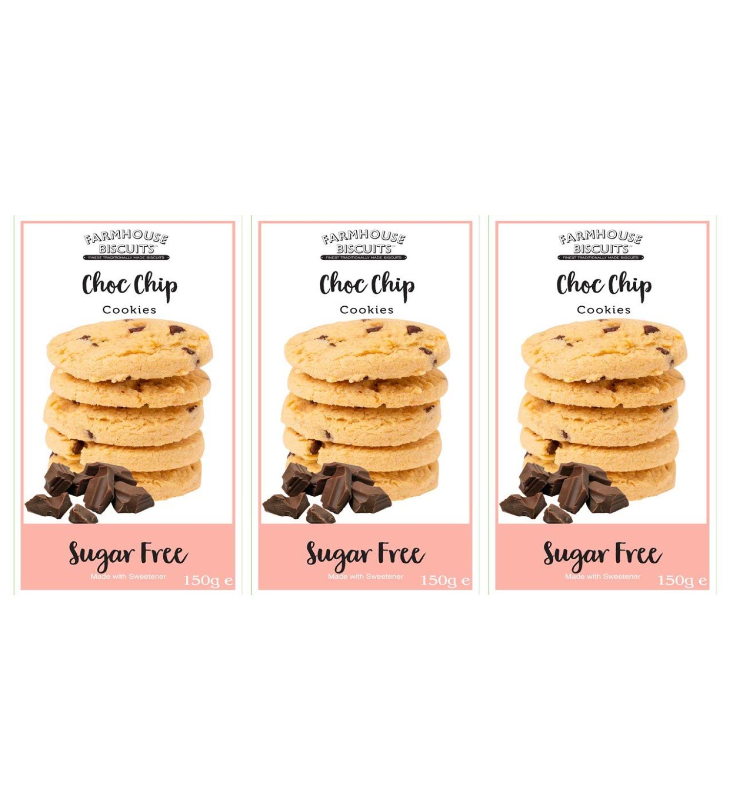 Farmhouse Farmhouse Biscuits Sugar-Free Chocolate Chip Biscuits 150g (Pack of 3) - Buy Online on GoSupps.com