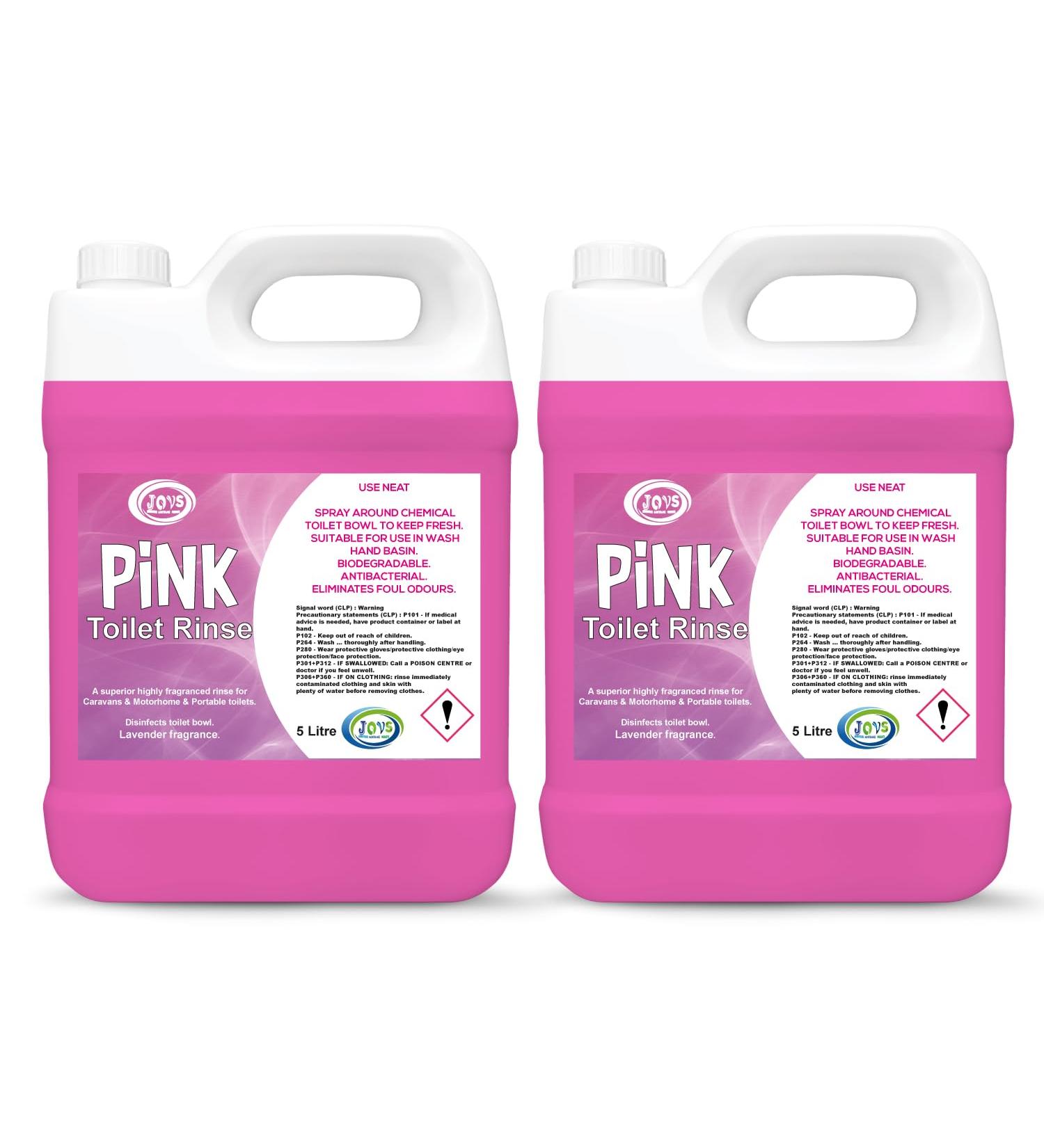 Pink Toilet Chemical Rinse 2 x 5 Litre for Motorhomes & Caravans | Eco-Friendly Odour Eliminator | Up to 50 Treatments Each - Buy Online on GoSupps.com