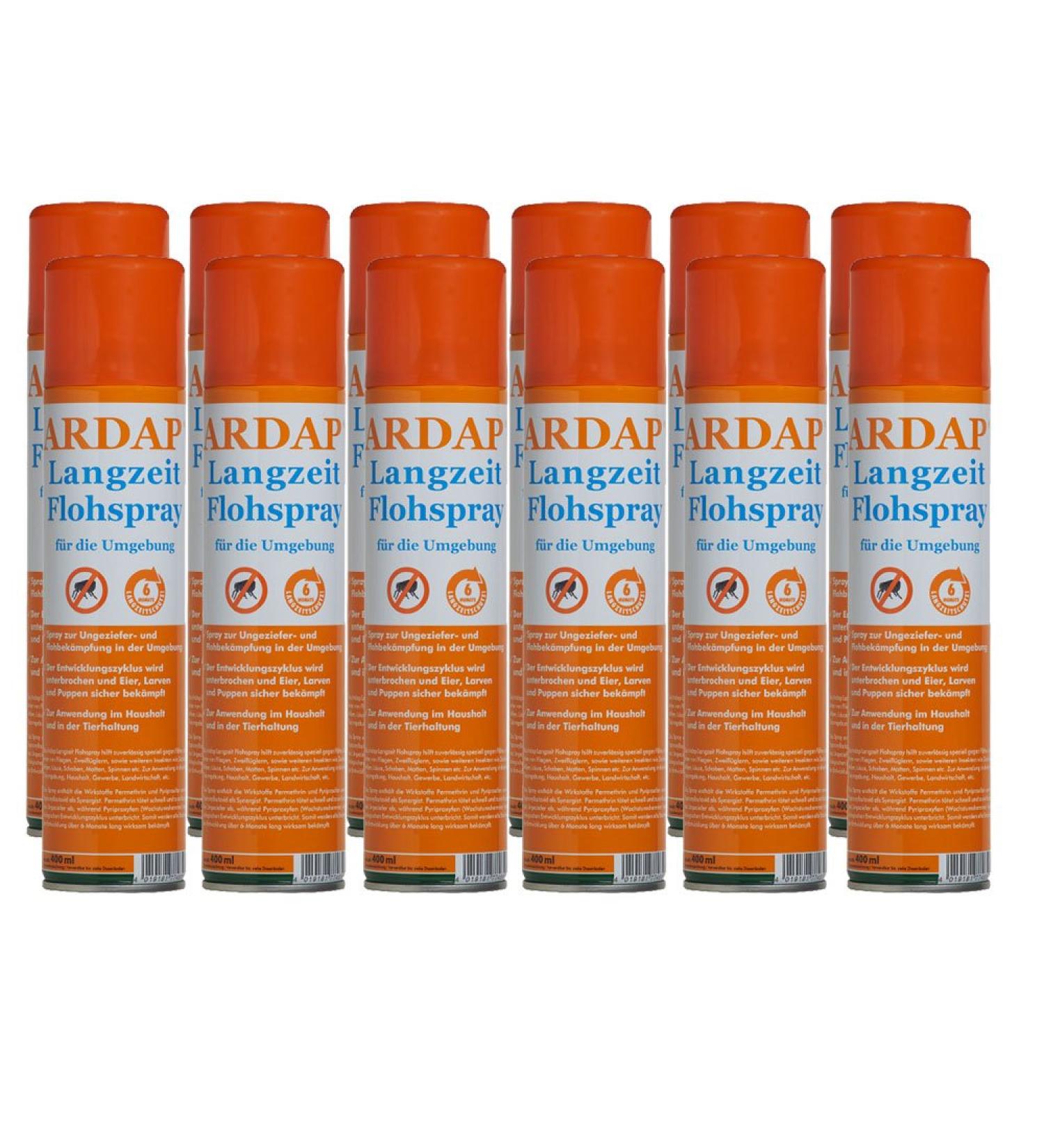 12 x 400 ml Ardap Long-term flea spray for the environment Quiko The Original