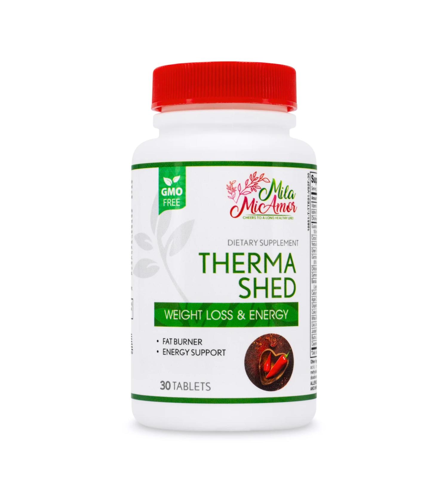 Mila Miamor Therma Shed Energy & Metabolism Support Supplement with Chitosan Yerba Mate Garcinia & Guarana | Non-GMO | 60 Tablets - Buy Online on GoSupps.com