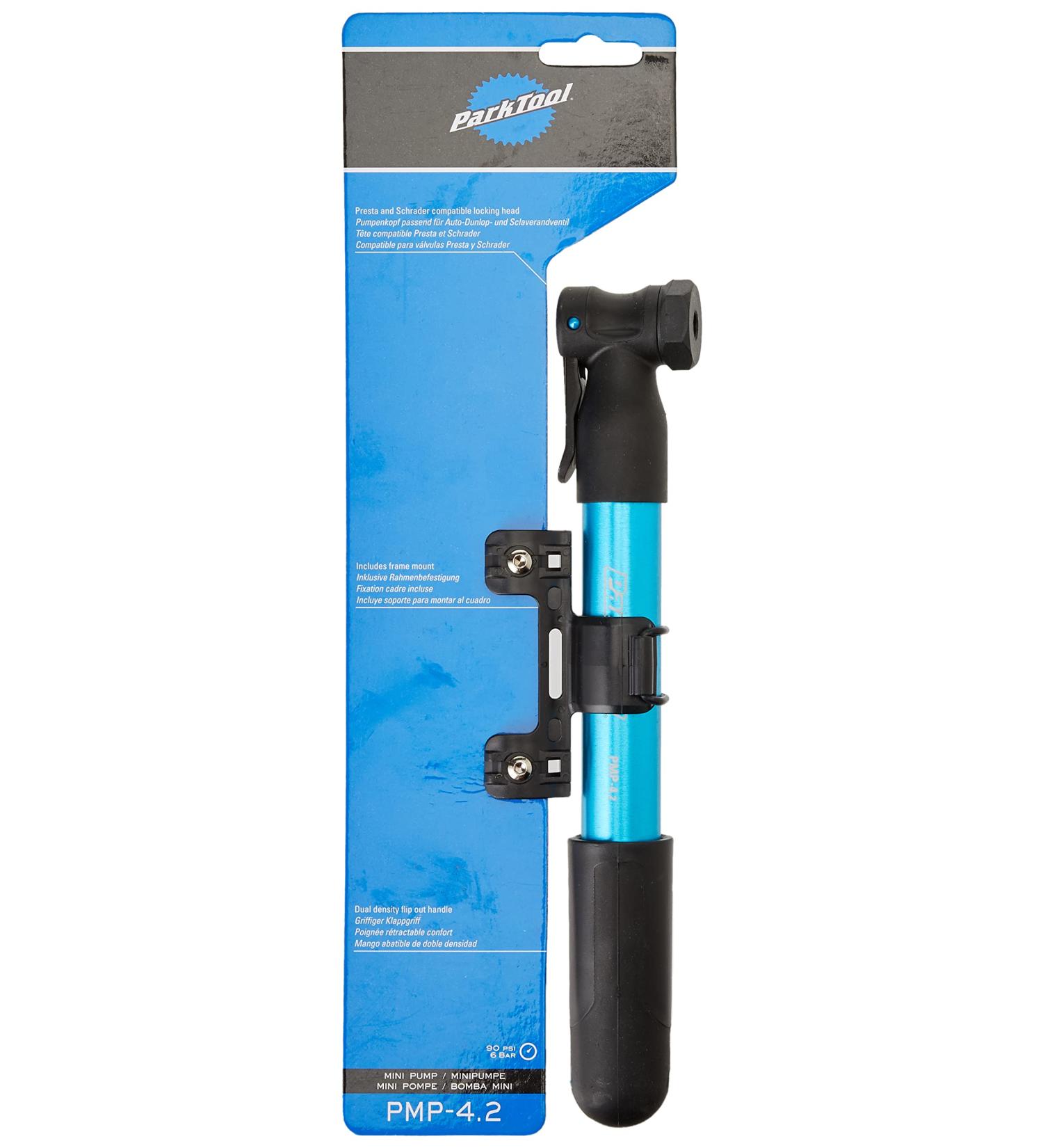Park Tool PMP-4.2B Blue Mini Pump - Compact and Efficient Bicycle Tire Inflation - Buy Online on GoSupps.com