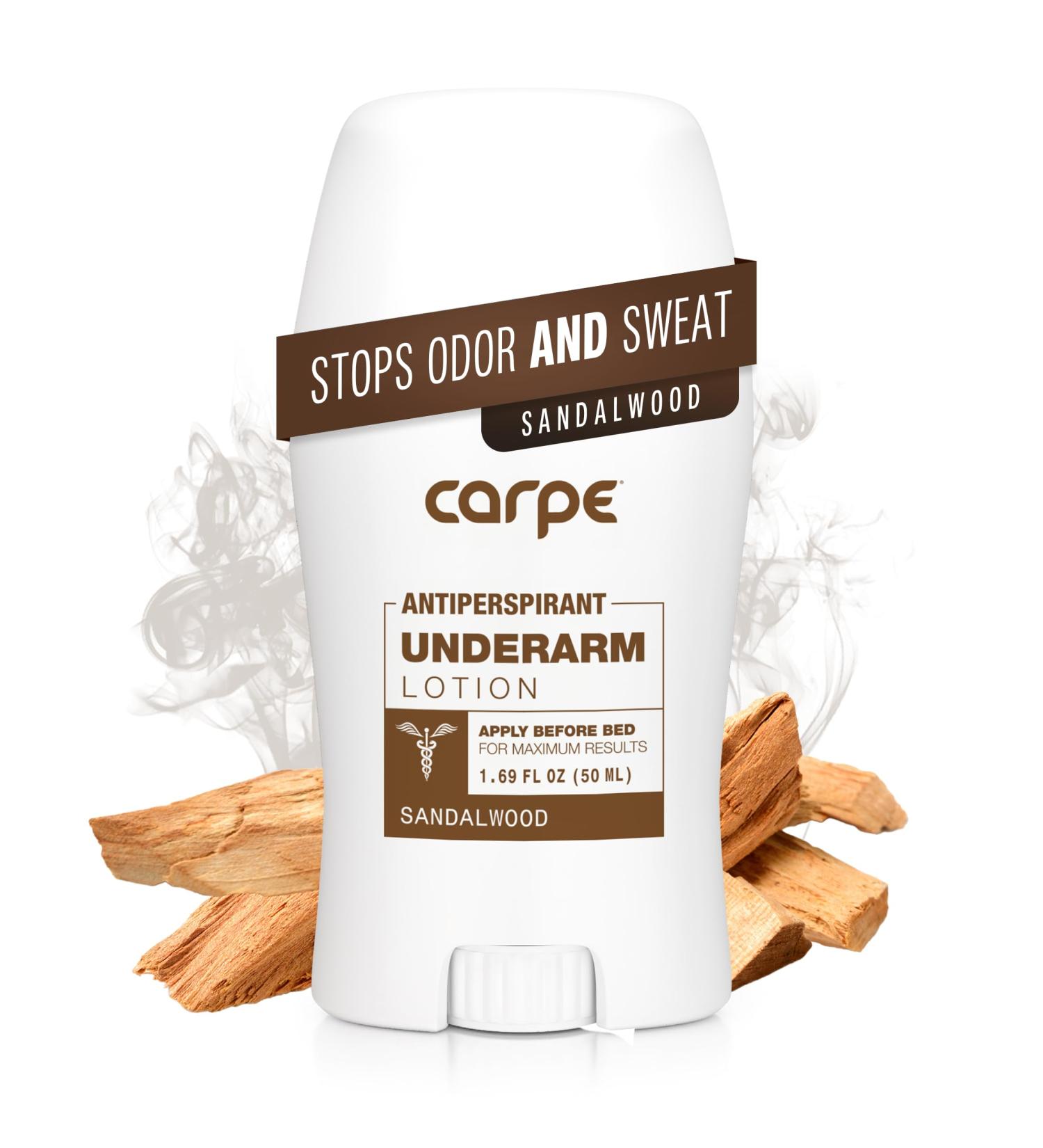 Carpe Clinical Strength Underarm Antiperspirant and Deodorant Sandalwood Scent Sandalwood 1.69 Fl Oz (Pack of 1) - Buy Online on GoSupps.com