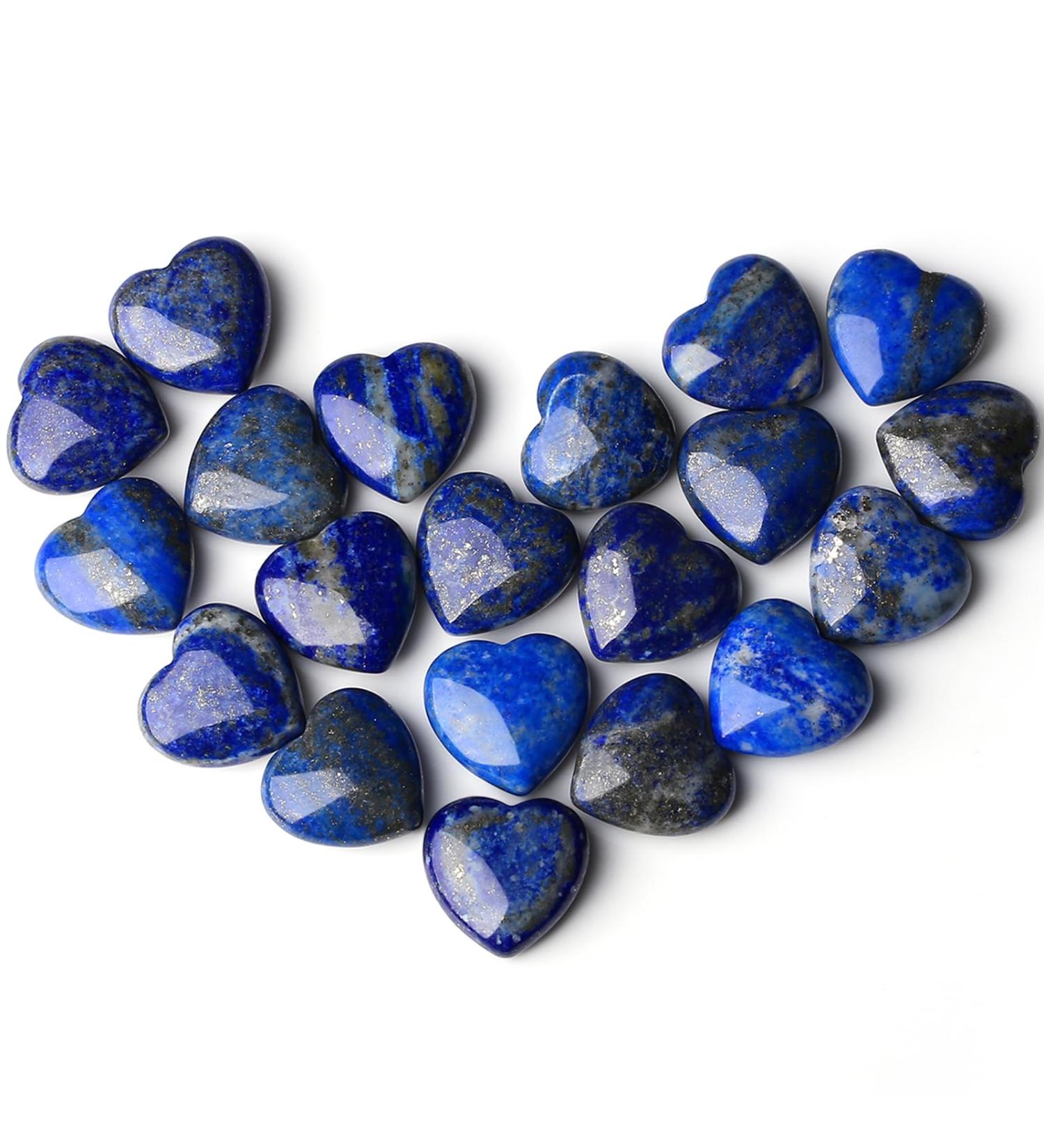 Xiannvxi 15pcs Blue Sodalite Heart Stones - Natural Gemstones for Reiki Healing Meditation | Love Palm Bag Stones - Buy Online on GoSupps.com