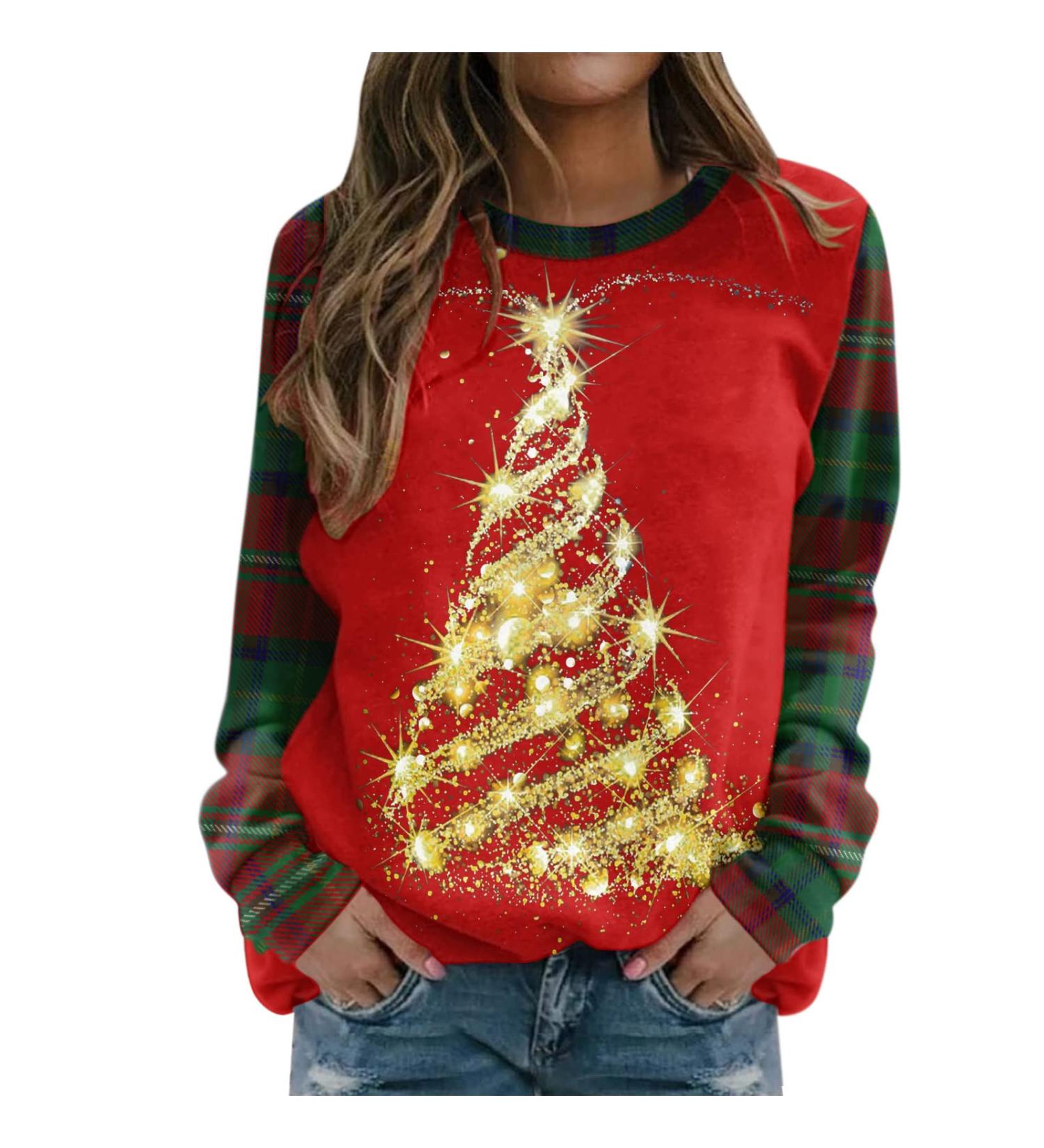 Women's Christmas Sweater with Rudolph & Elf - Cozy Hooded Sweatshirt for Holiday Cheer - Buy Online on GoSupps.com