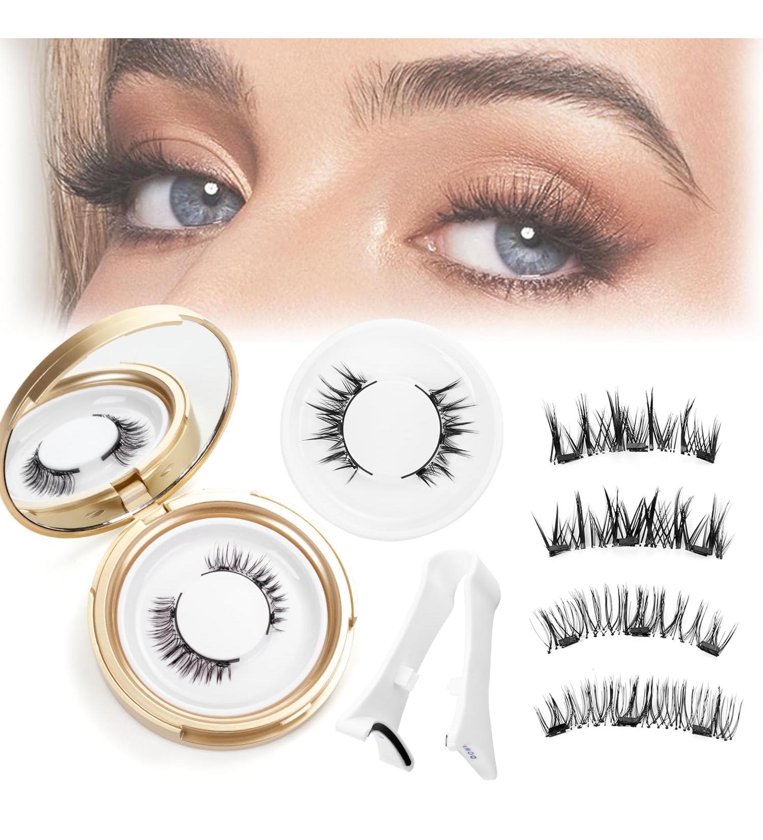 2 Pair Magnetic Eyelashes - Natural & Bushy Reusable No Glue Includes Applicator - Shop Now - Buy Online on GoSupps.com