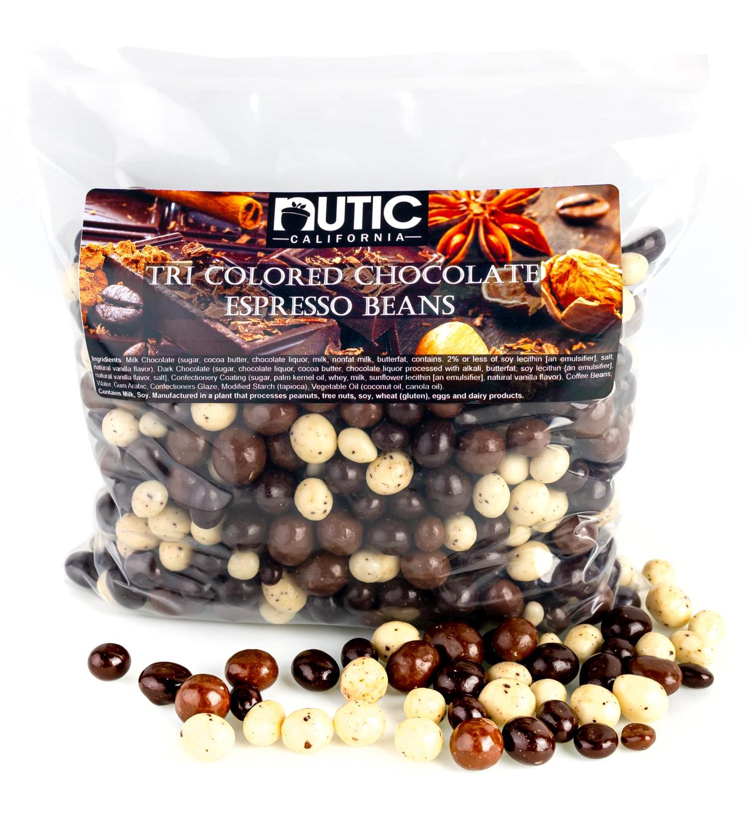 Chocolate Covered Espresso Beans Assortment - White, Milk, Dark | 1lb Bulk Candy - Buy Online on GoSupps.com