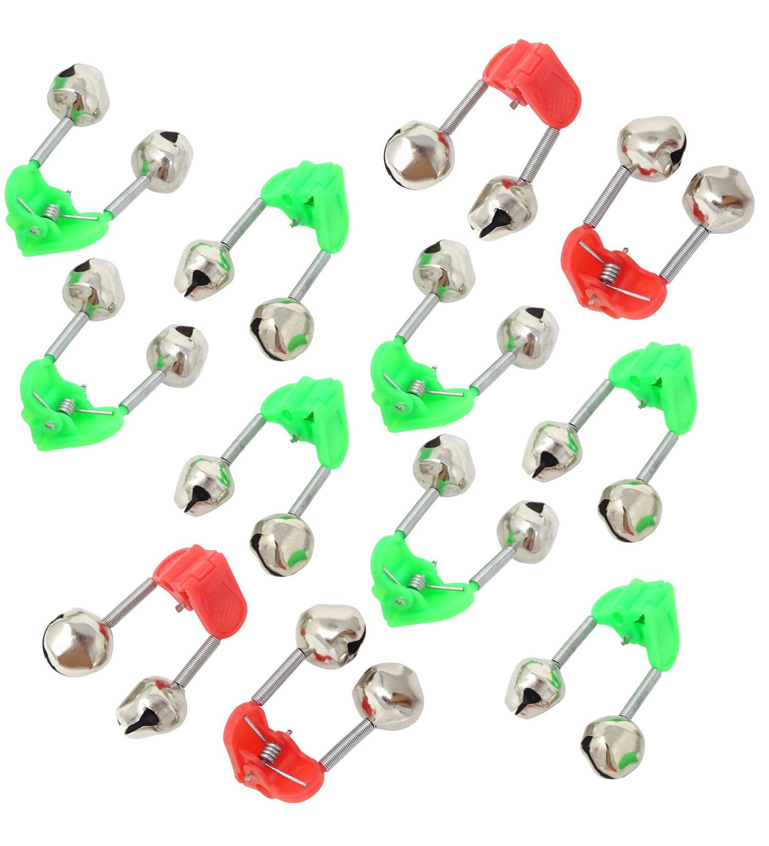 HONBAY 30PCS Plastic Clamp Fishing Rod Alarm Dual Bells - Green/Red Alerts - Buy Online on GoSupps.com