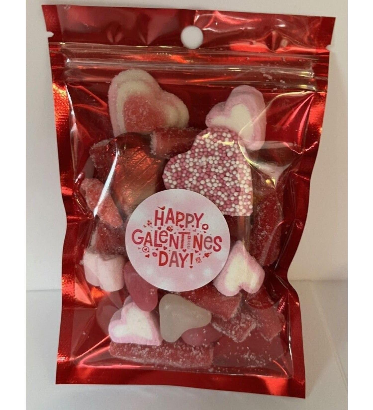 Galentines Day Sweet Gift Valentines Day Filled Pick N Mix Sweet Treat Pouch Love Heart 100g - Buy Online on GoSupps.com