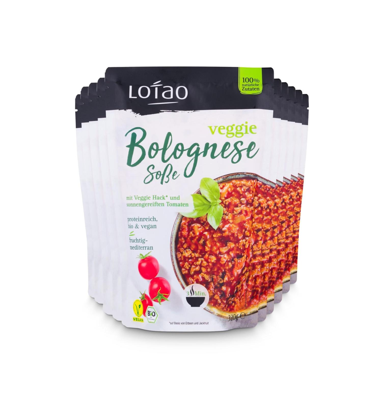 Lotao Vegan Bolognese Sauce - 10x320g | Organic Veggie Hack for Healthy Vegetarian & Vegan Meals | No Additives No Soy - Buy Online on GoSupps.com