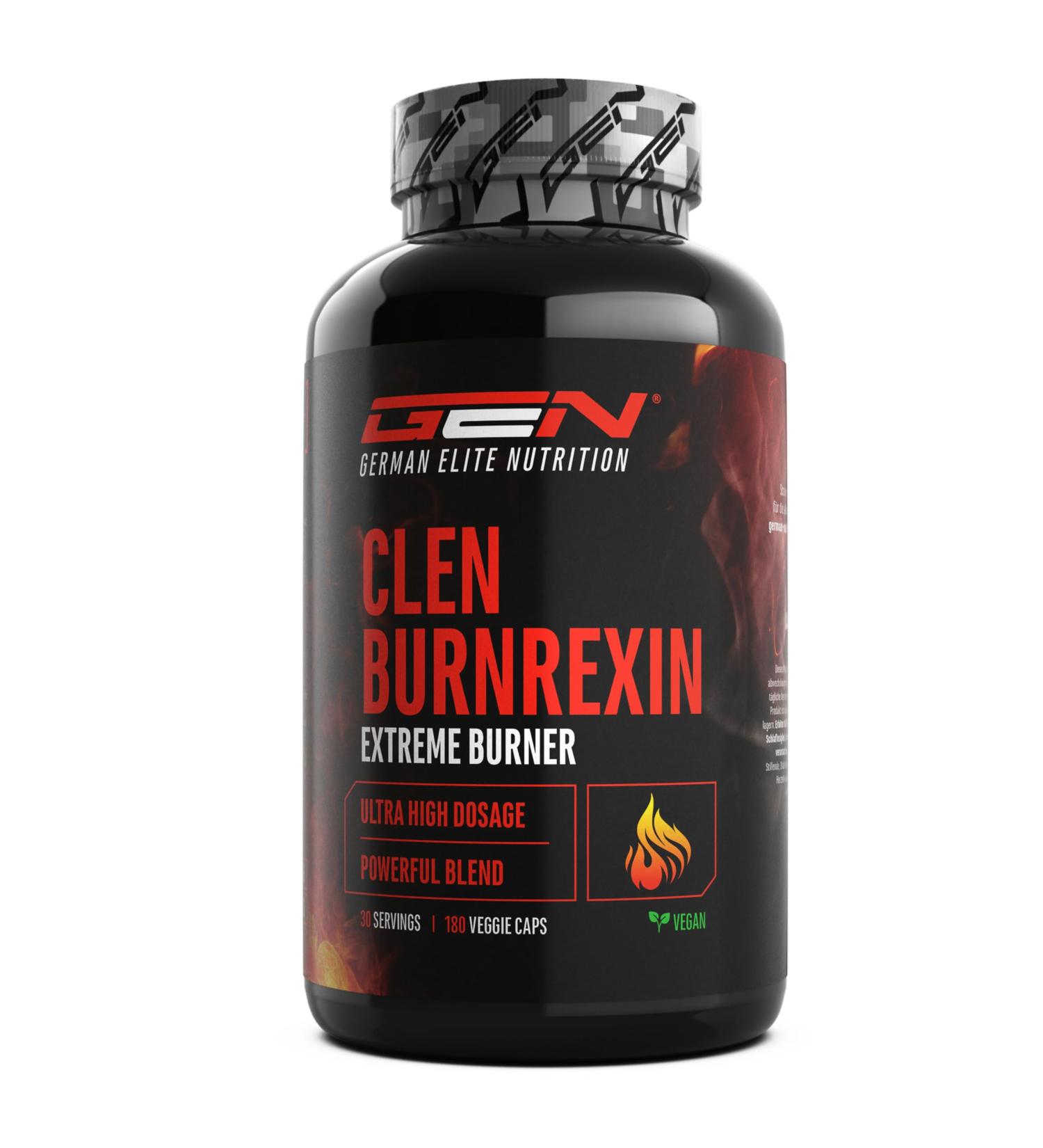 Clenburnrexin - Ultra High Dosage - 180 Capsules - Citrus Aurantium + Green Tea Extract + Garcinia Cambogia + Caffeine + Acetyl L-Carnitine + Green Coffee - High Dose - Vegan - Buy Online on GoSupps.com