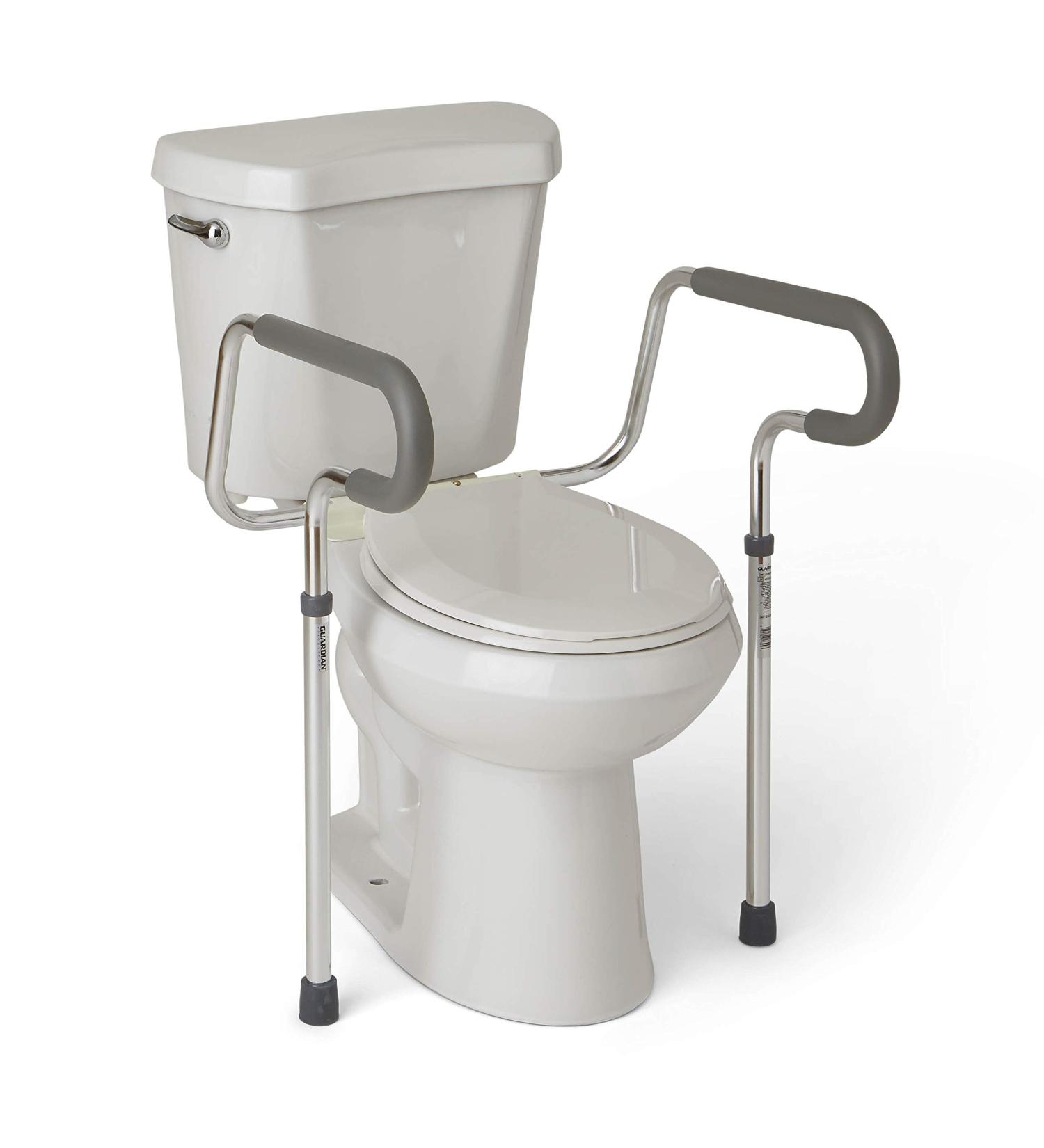 Medline Guardian Toilet Safety Rail - Adjustable Height, Bathroom and Toilet Assist Grab Bar - Buy Online on GoSupps.com