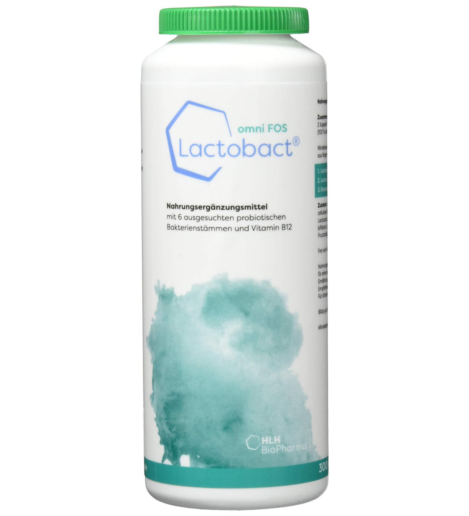 Lactobact Omni Fos - 300 Capsules | Vitamin B & Chlorella Algae Synbiotic | International Shipping Available - Buy Online on GoSupps.com