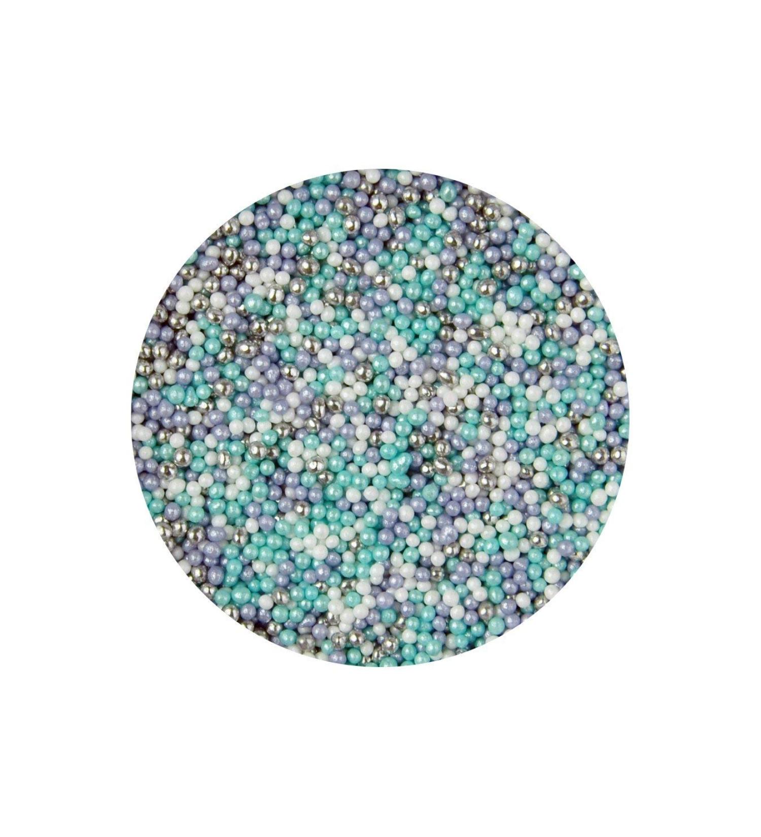Scrumptious Sprinkles Ice Blue 100s and 1000s 90g Blue White Violet Silver