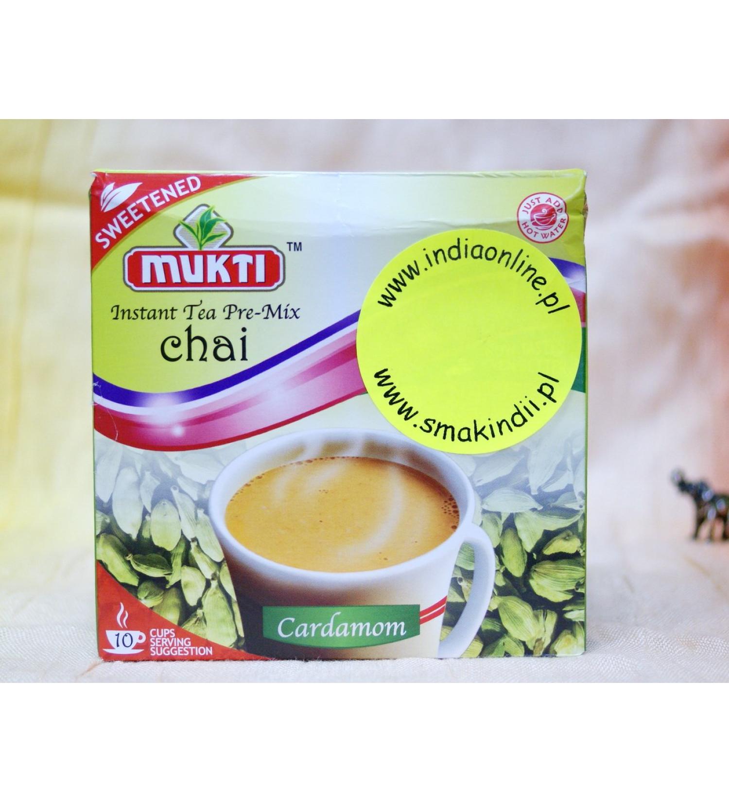 Mukti Instant Tea Pre Mix Chai Cardamom (Elachi) Sweetened 10 Sachets