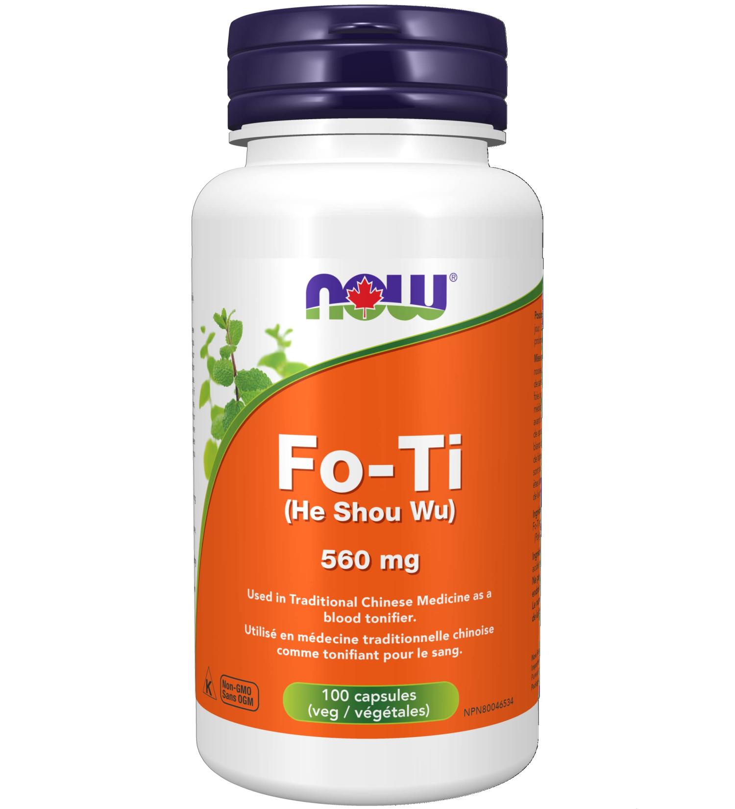 NOW Supplements Fo-Ti (Ho Shou Wu) 560mg Capsules 100 Count - Buy Online on GoSupps.com