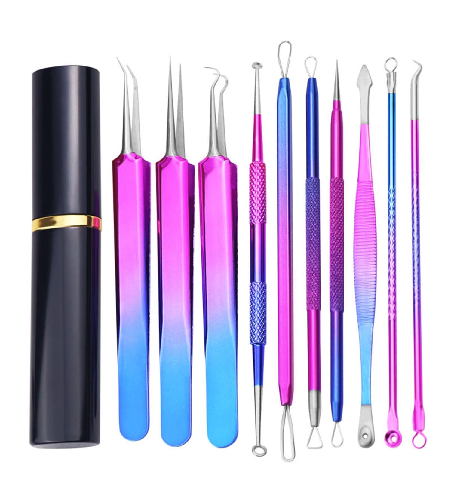 Layhou 10PCS Stainless steel Acne Removal Kit Blackhead Remover 10pcs Multicolor - Buy Online on GoSupps.com