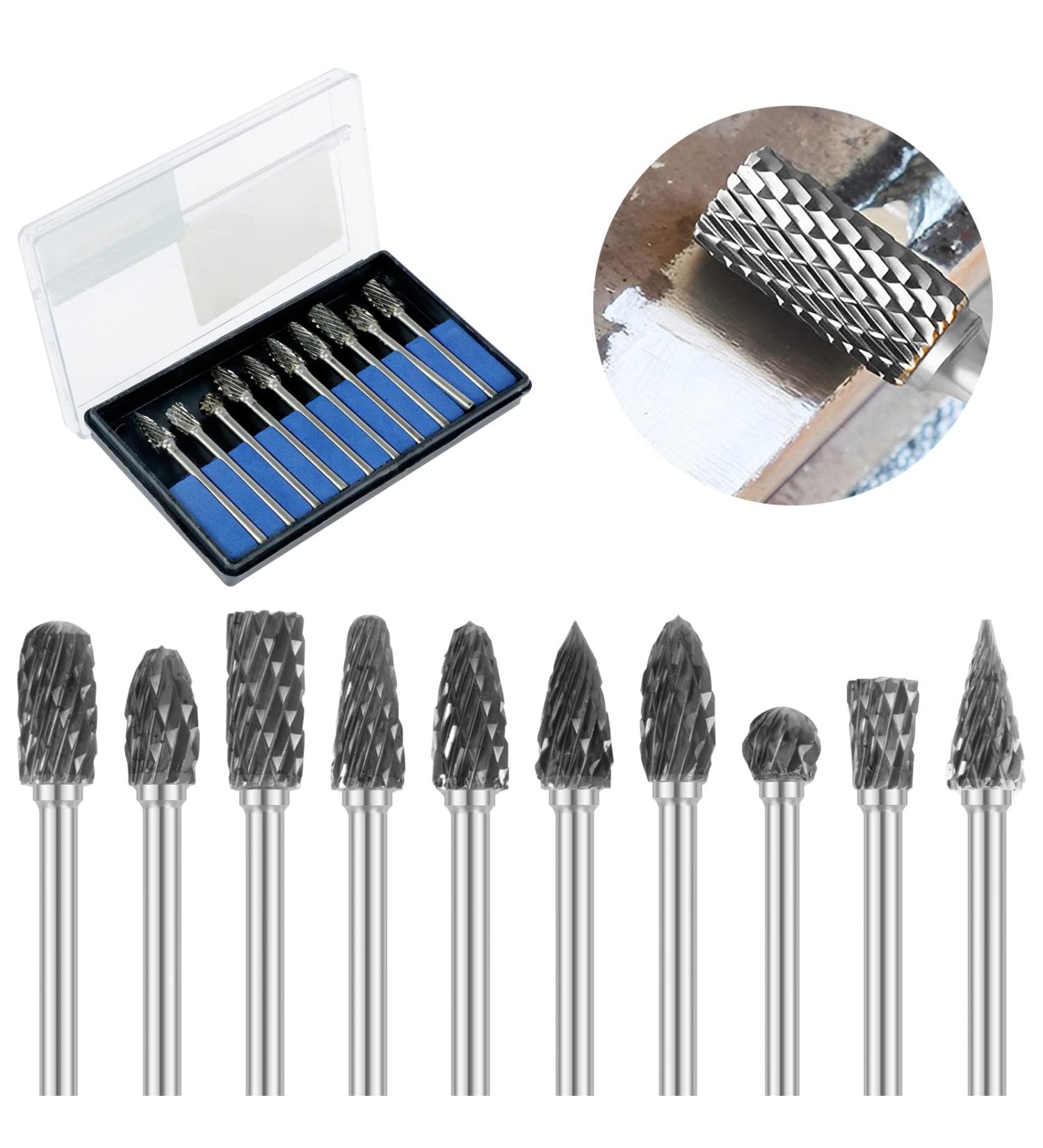 LG 10Pcs Grinding Burr Set Tungsten Steel Sharp Rotary Burrs Bit with 1/8 Inch Shank Wear Resistant Carving Burr Set Rotary Tool Accessories Woodworking Tool for Stone Wood Metal GUANSHANG - Buy Online on GoSupps.com