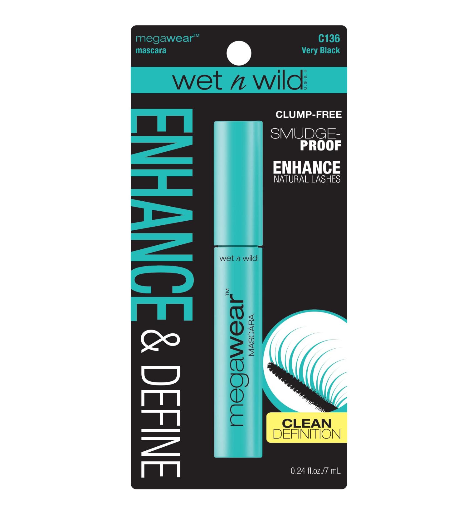 Wet n Wild Enhance and Define Megawear Mascara Black 1 Oz - Long-Lasting Formula (Pack of 1) - Buy Online on GoSupps.com